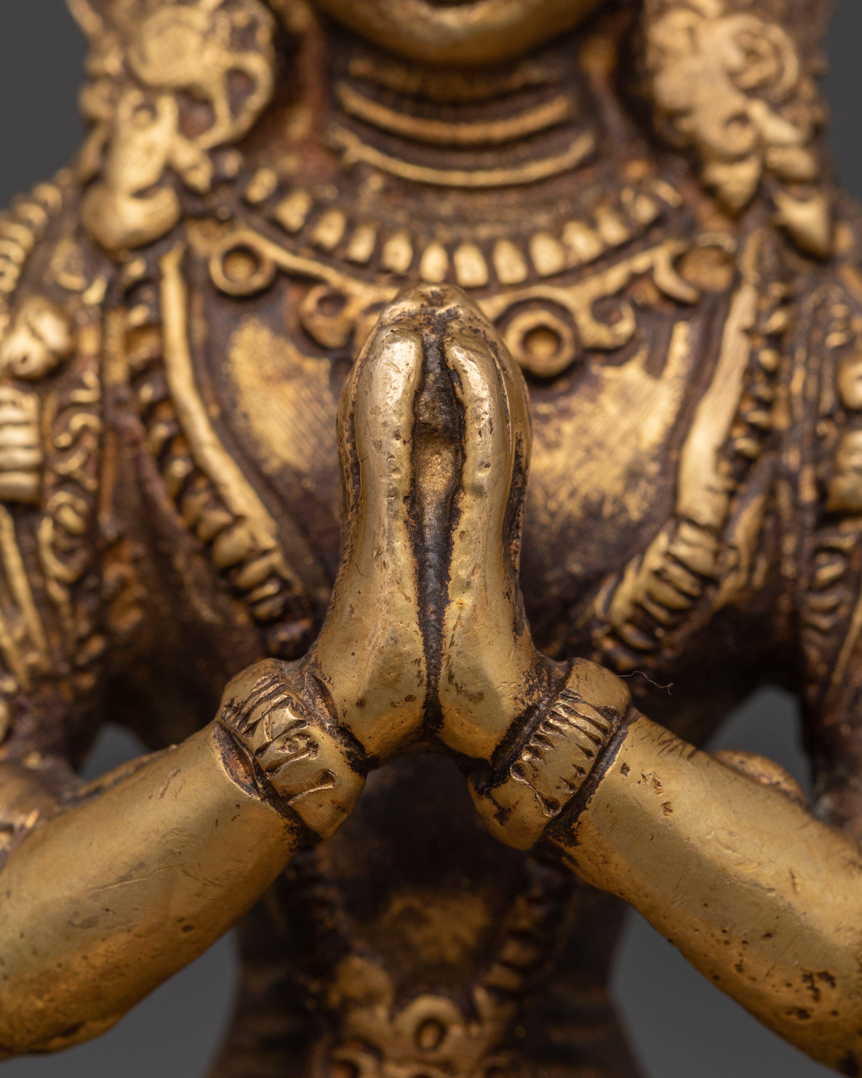 Compassionate Deity Chenrezig Statue | Himalayan Handmade Brass Sculpture