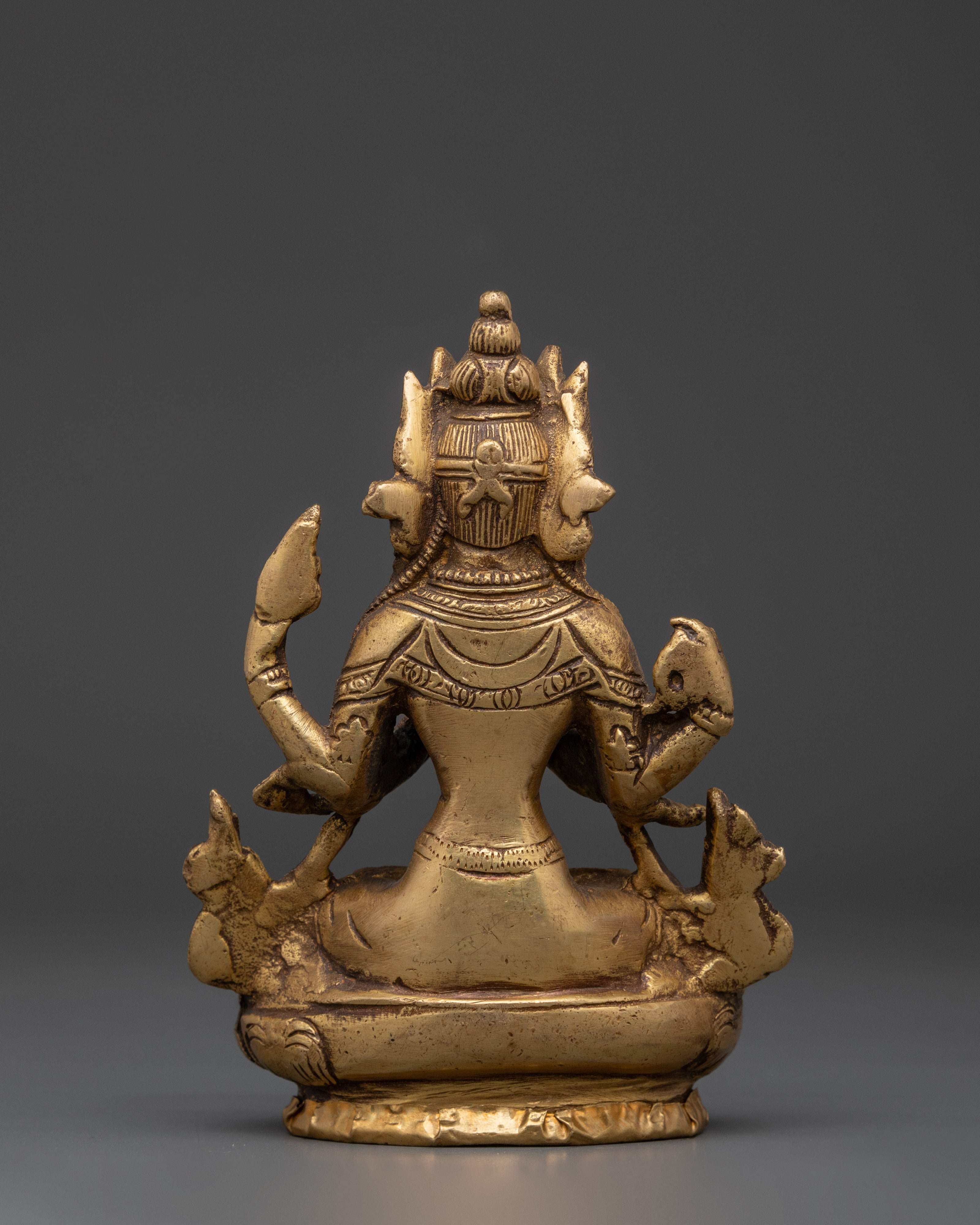 Compassionate Deity Chenrezig Statue | Himalayan Handmade Brass Sculpture