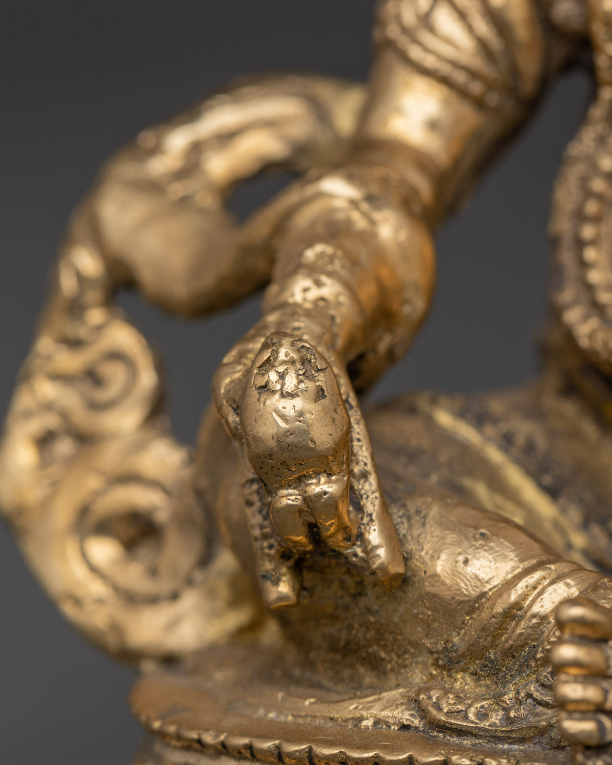 Tibetan Dzambhala Wealth Statue | Brass Buddhist God of Prosperity