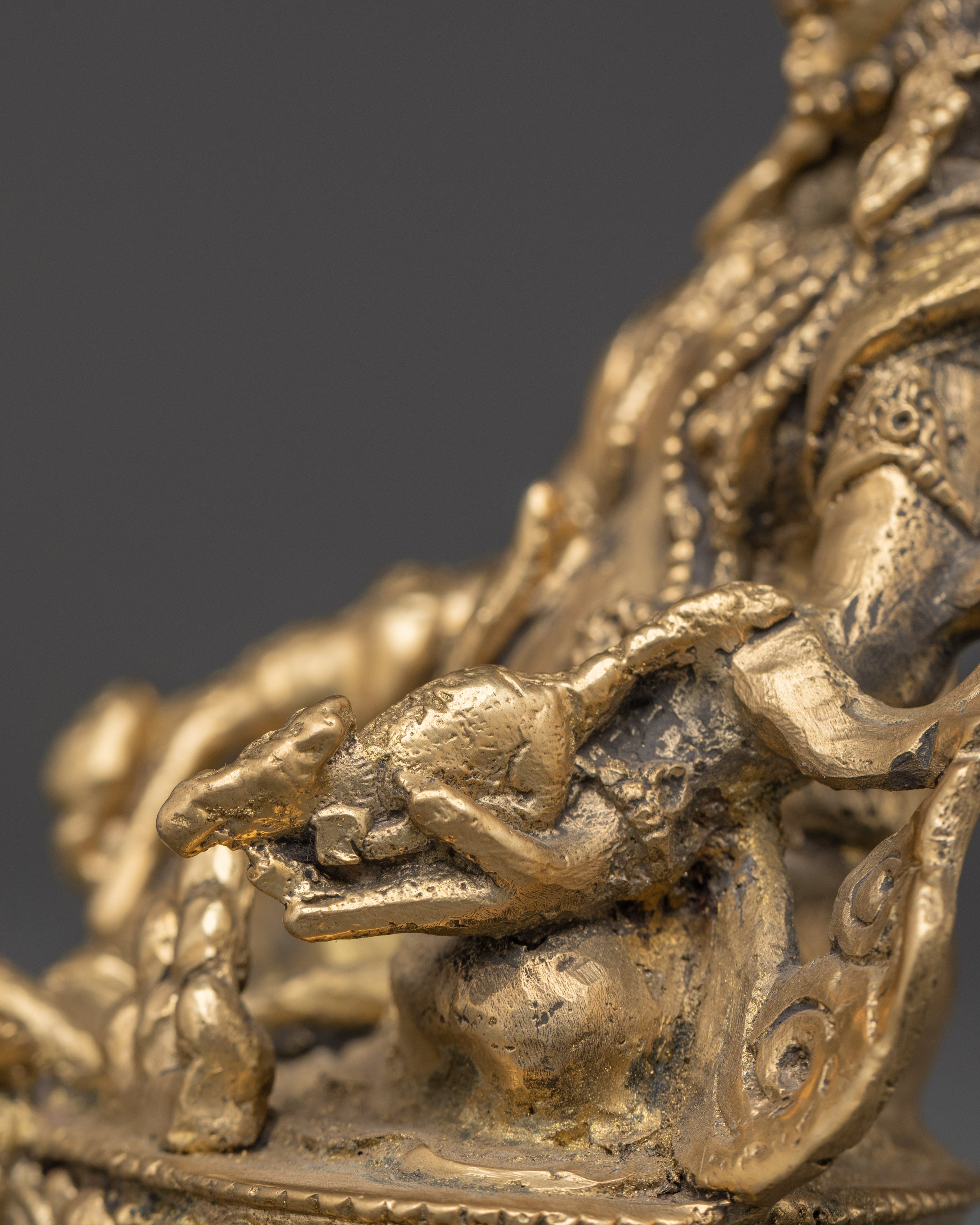 Tibetan Dzambhala Wealth Statue | Brass Buddhist God of Prosperity