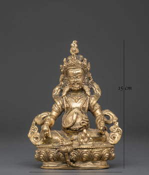 Tibetan Dzambhala Wealth Statue | Brass Buddhist God of Prosperity