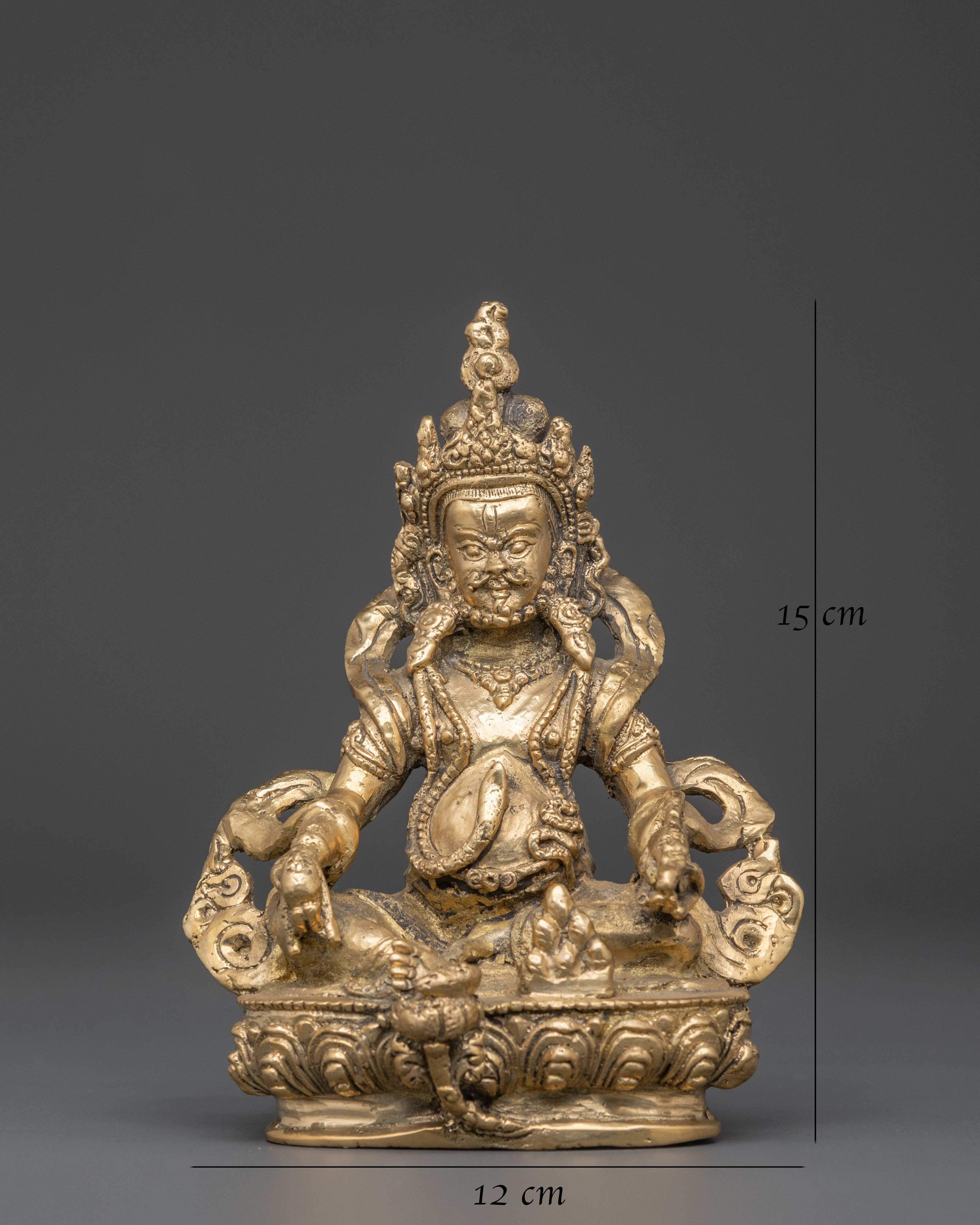 Tibetan Dzambhala Wealth Statue | Brass Buddhist God of Prosperity