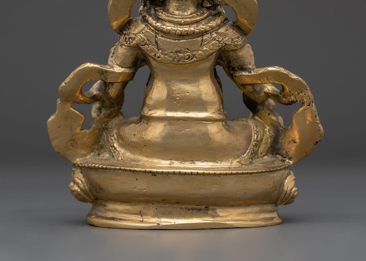 Tibetan Dzambhala Wealth Statue | Brass Buddhist God of Prosperity
