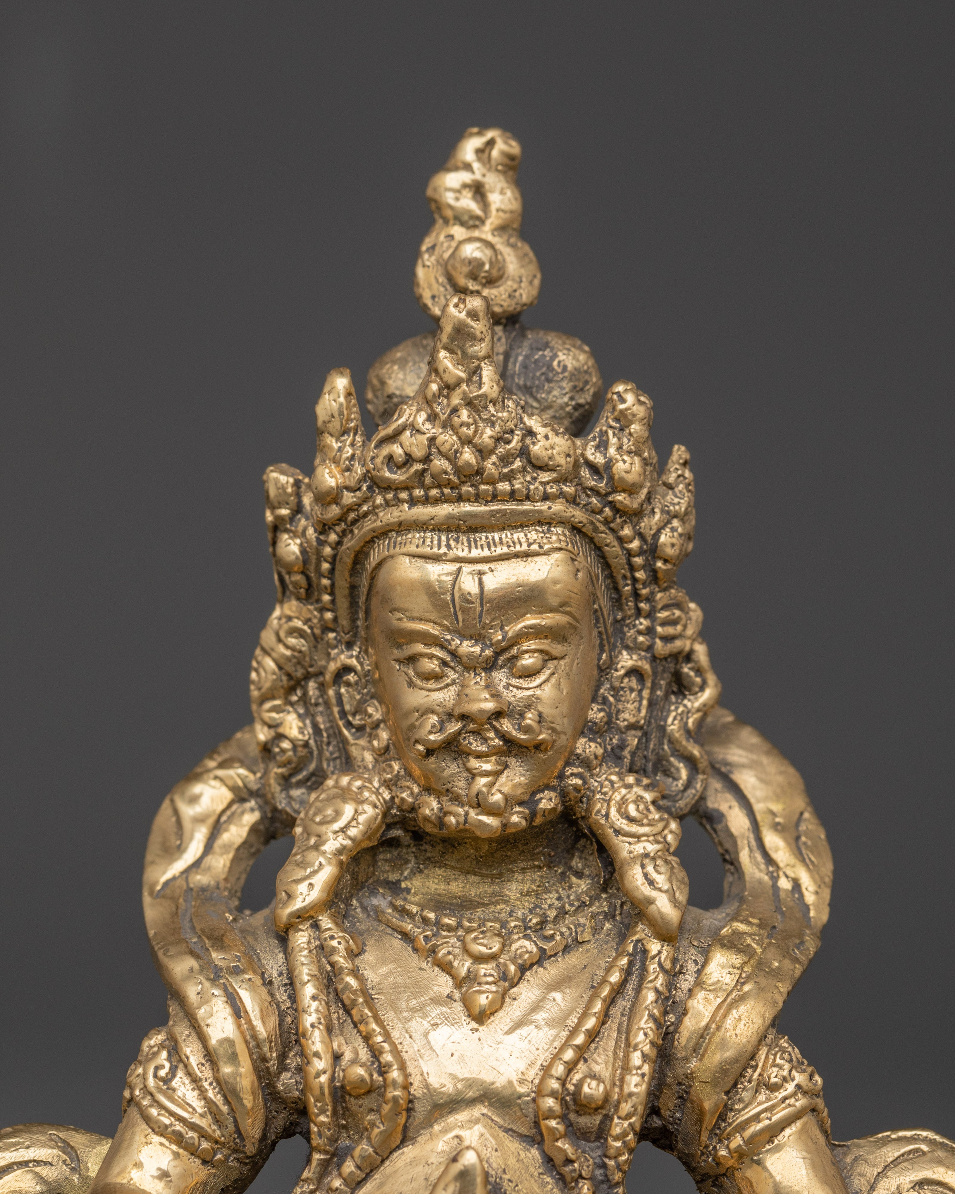 Tibetan Dzambhala Wealth Statue | Brass Buddhist God of Prosperity