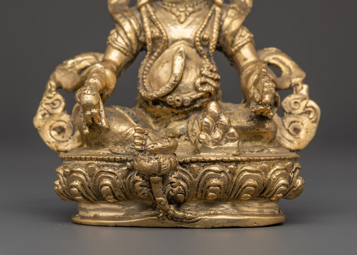 Tibetan Dzambhala Wealth Statue | Brass Buddhist God of Prosperity