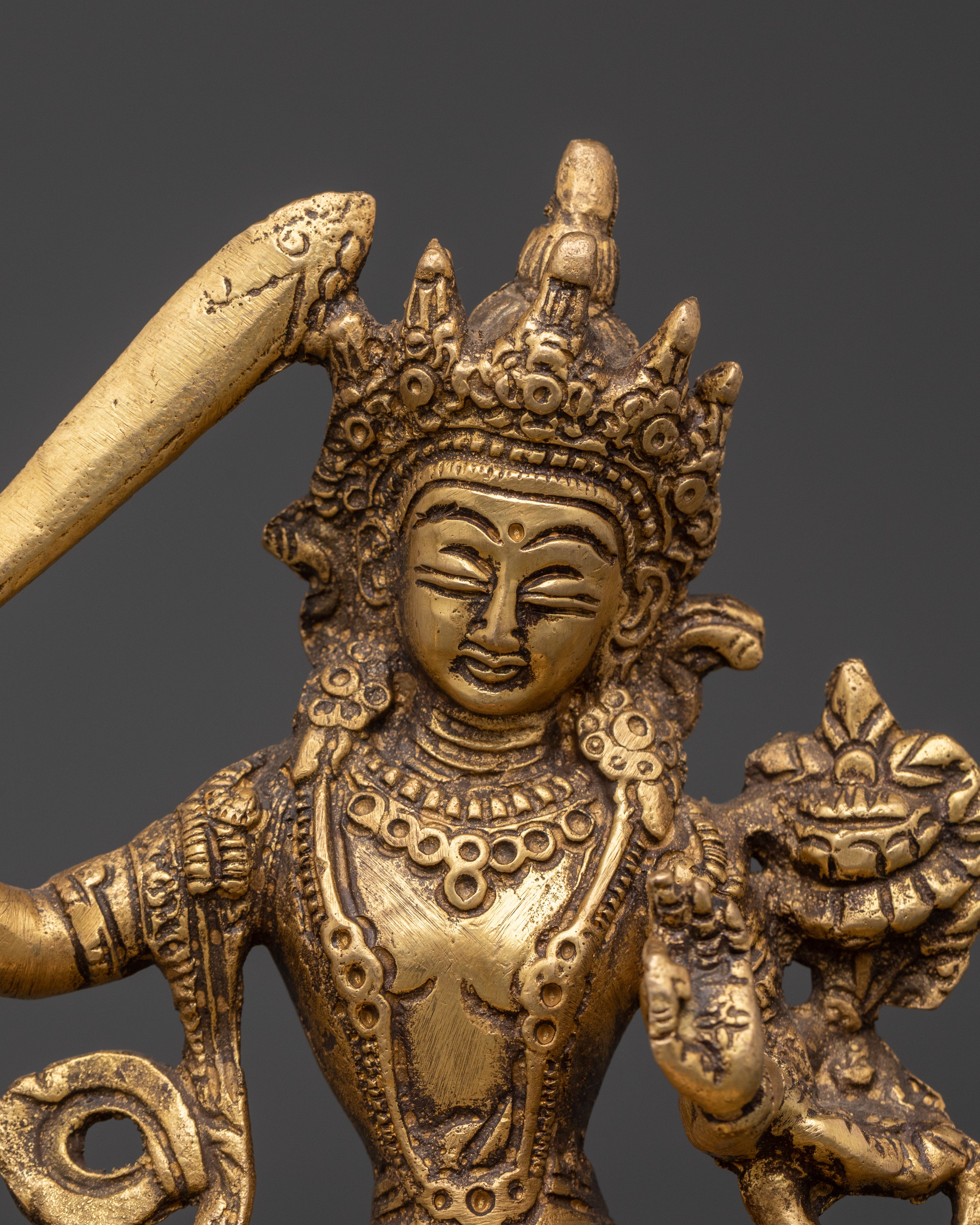 Handcrafted Manjushri Sculpture | Brass Tibetan Wisdom Deity Statue