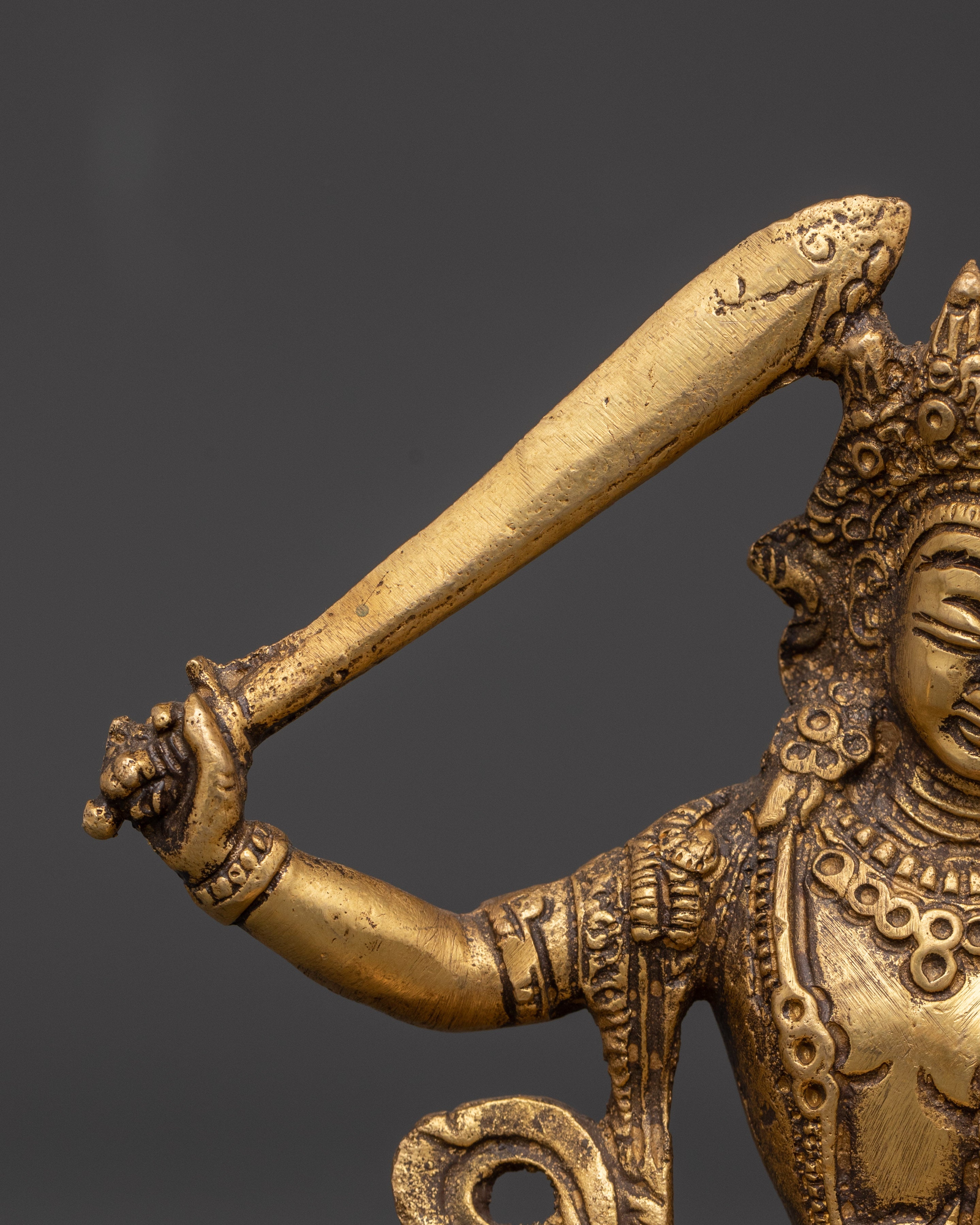 Handcrafted Manjushri Sculpture | Brass Tibetan Wisdom Deity Statue