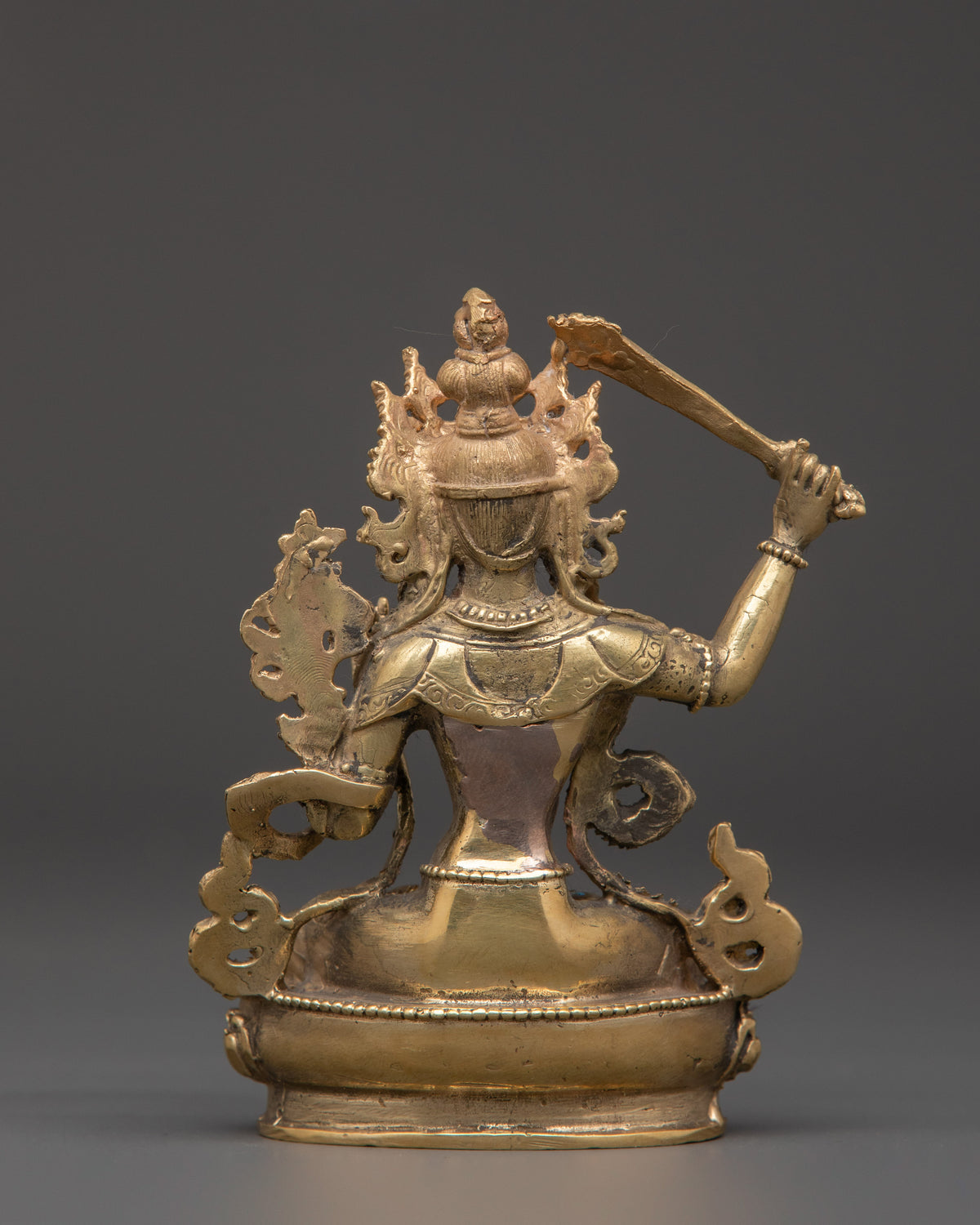 Brass Manjushri Wisdom Statue | Tibetan Deity Sculpture for Clarity