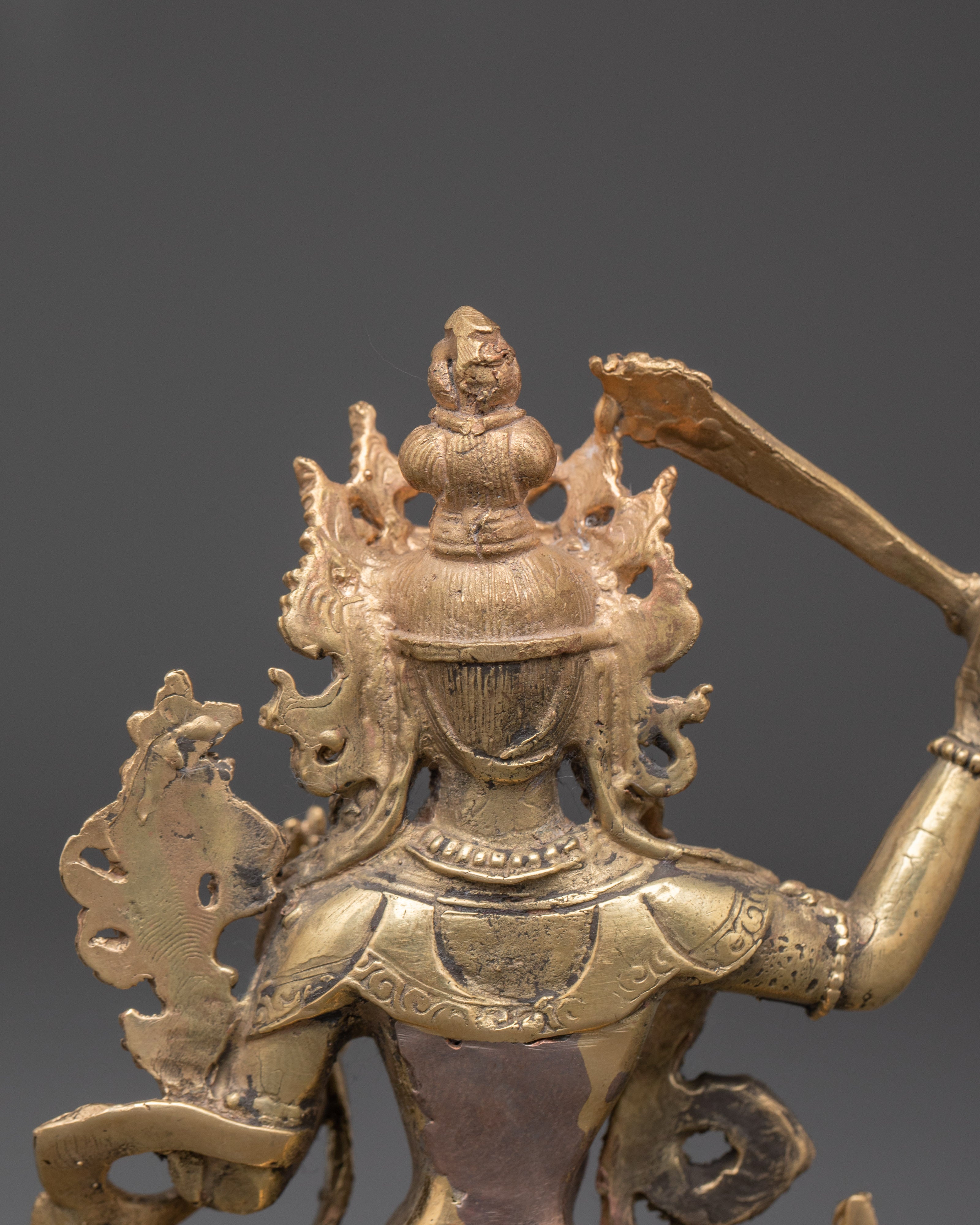 Brass Manjushri Wisdom Statue | Tibetan Deity Sculpture for Clarity