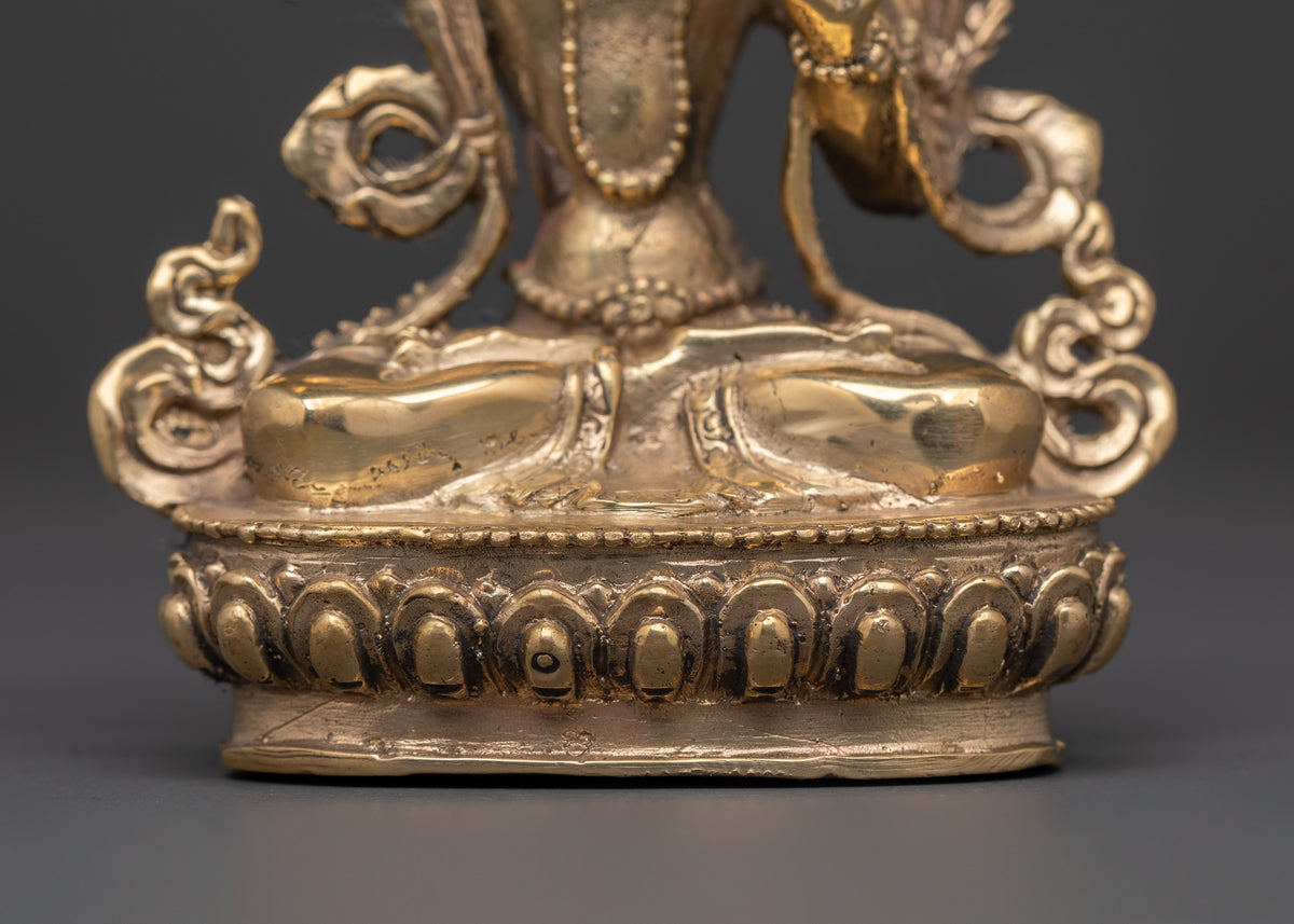Brass Manjushri Wisdom Statue | Tibetan Deity Sculpture for Clarity