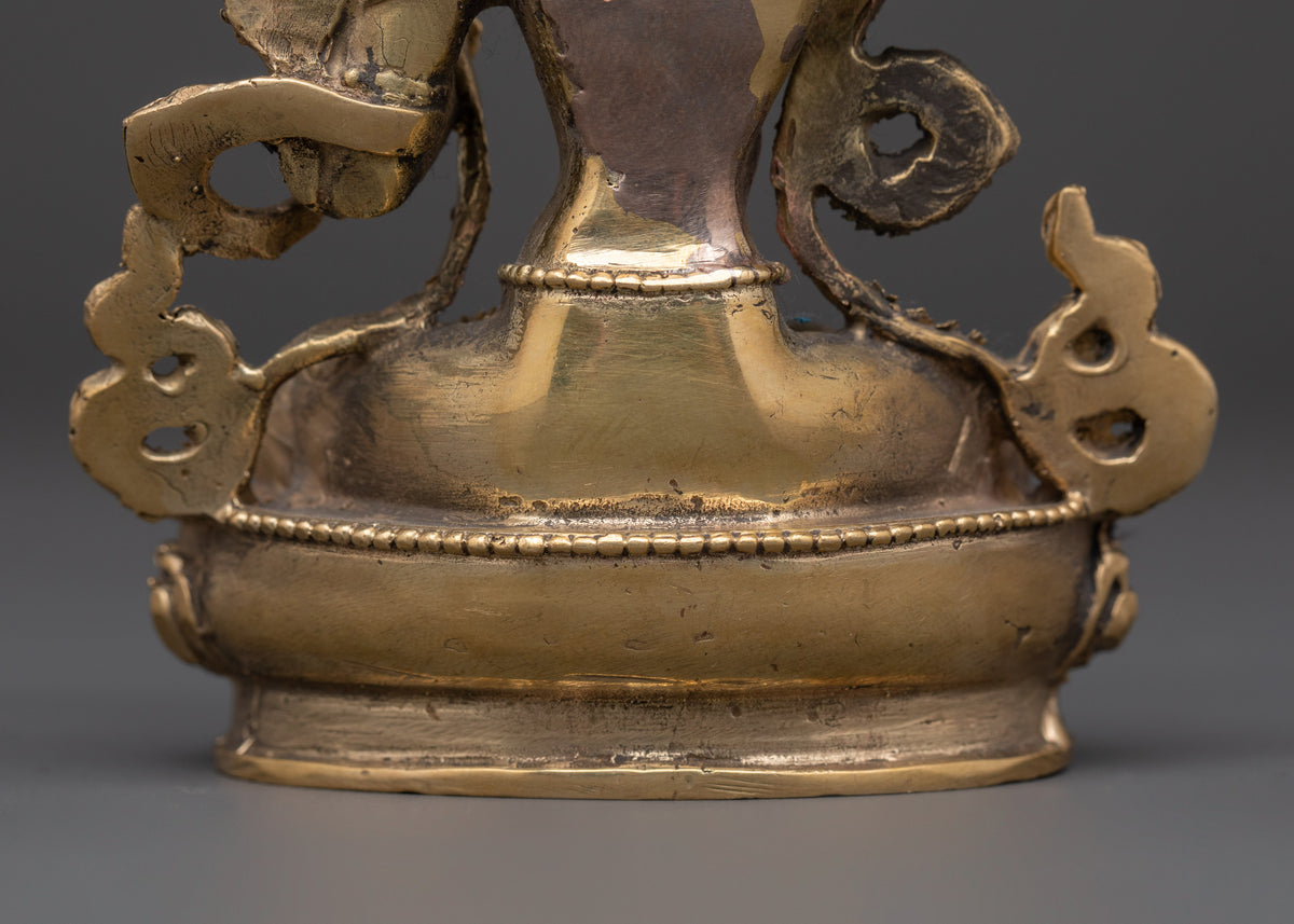 Brass Manjushri Wisdom Statue | Tibetan Deity Sculpture for Clarity