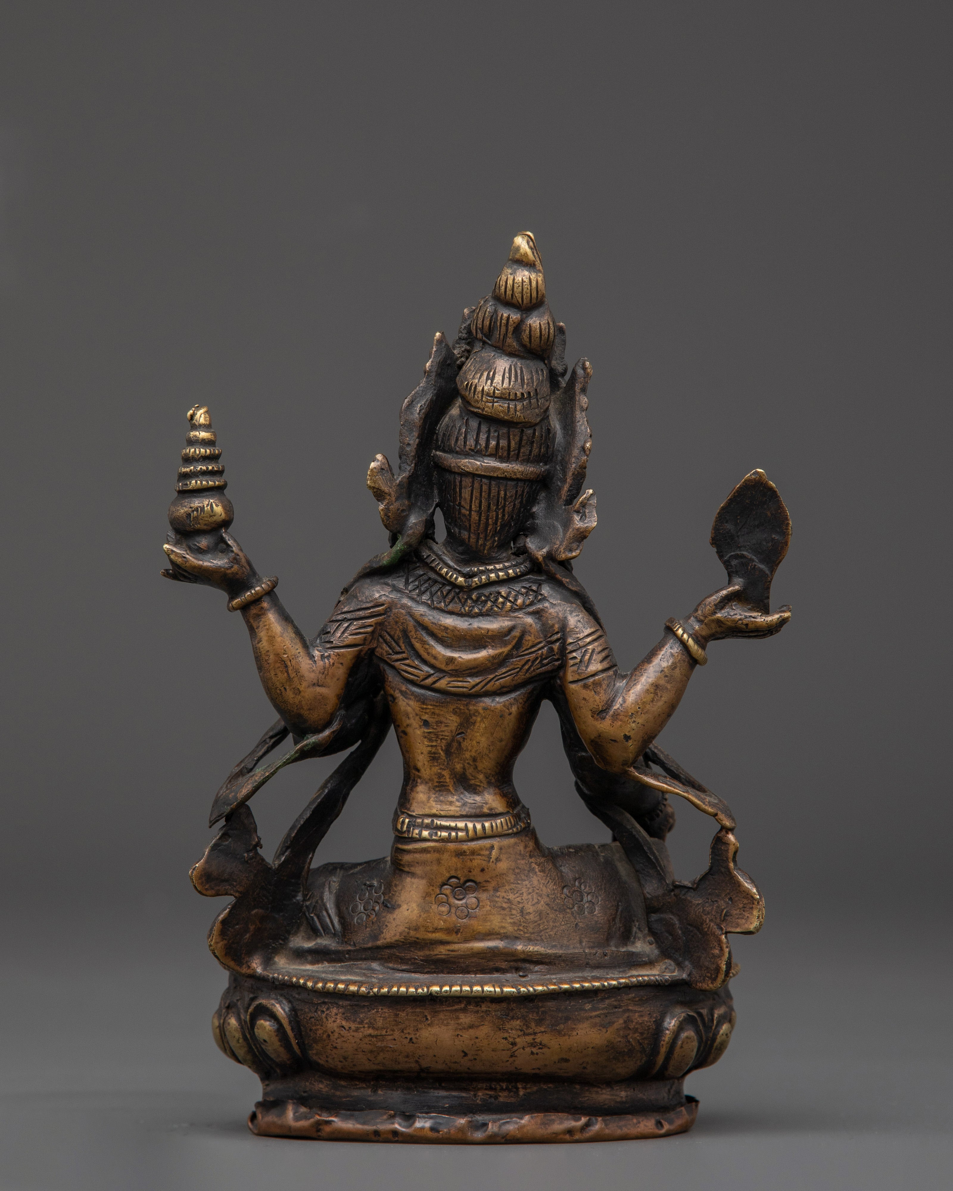 Brass Laxmi Goddess Statue | Hindu Deity for Wealth and Blessings
