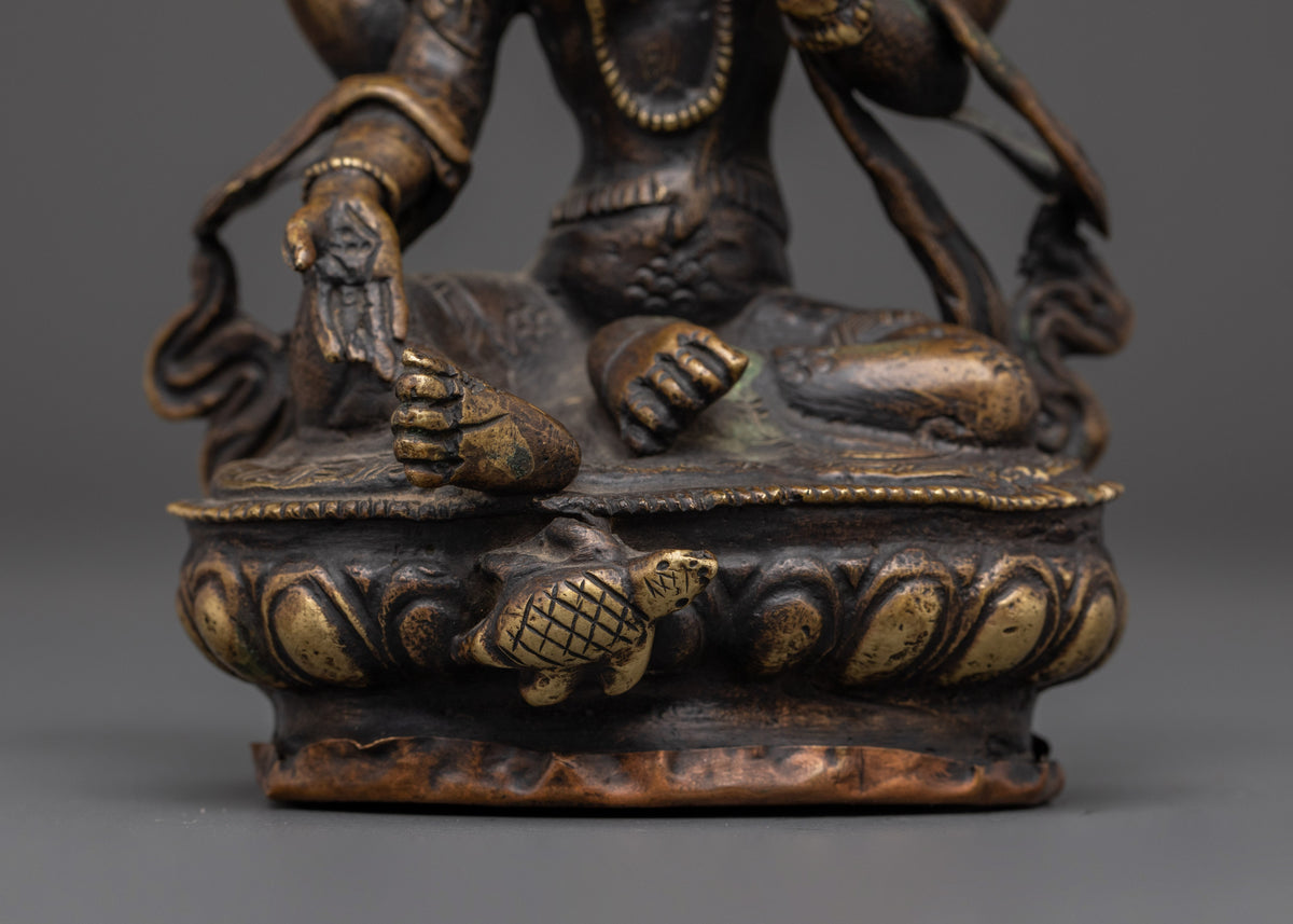 Brass Laxmi Goddess Statue | Hindu Deity for Wealth and Blessings