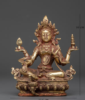 Handcrafted Brass Laxmi Devi Statue | Hindu Goddess of Prosperity