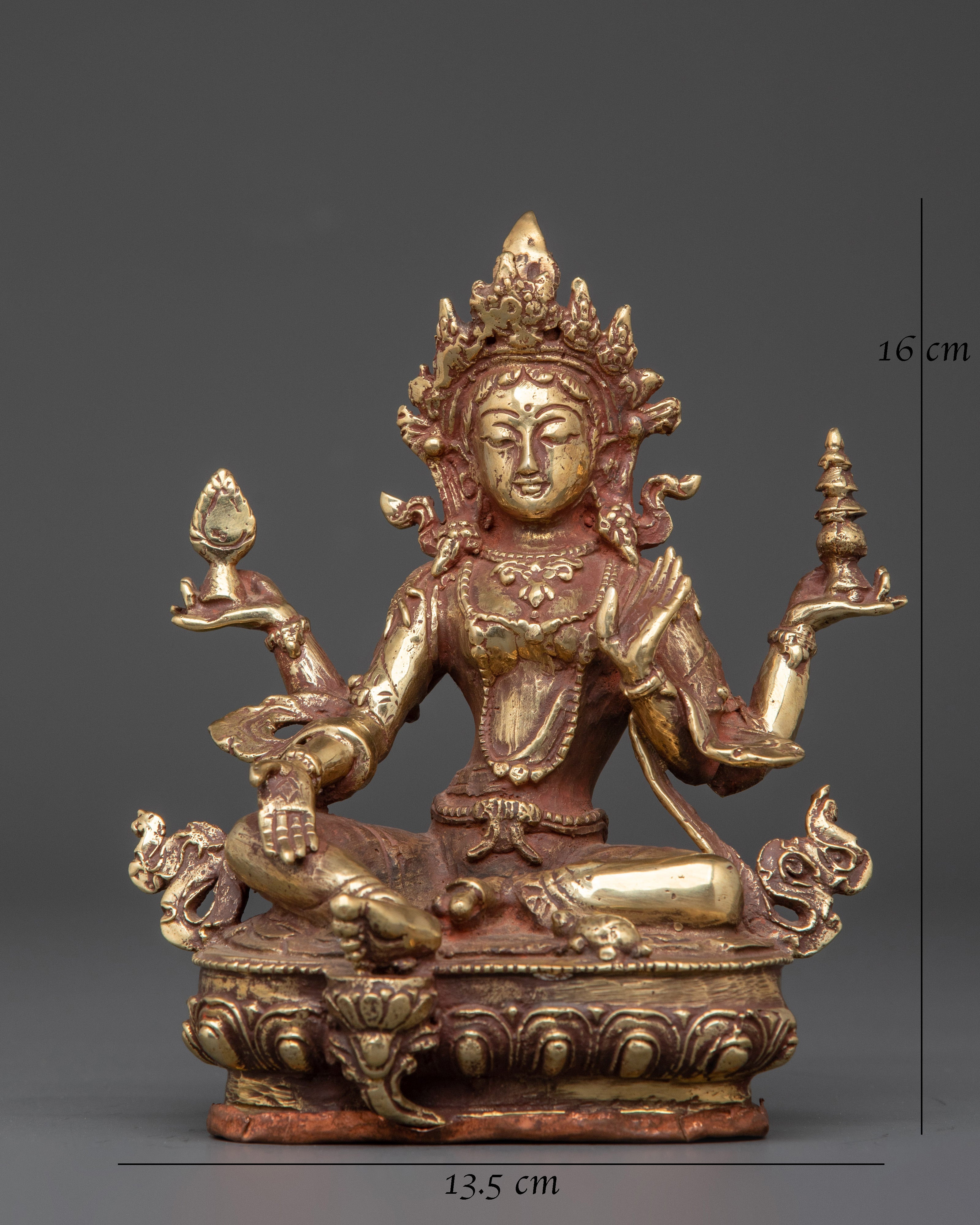 Handcrafted Brass Laxmi Devi Statue | Hindu Goddess of Prosperity