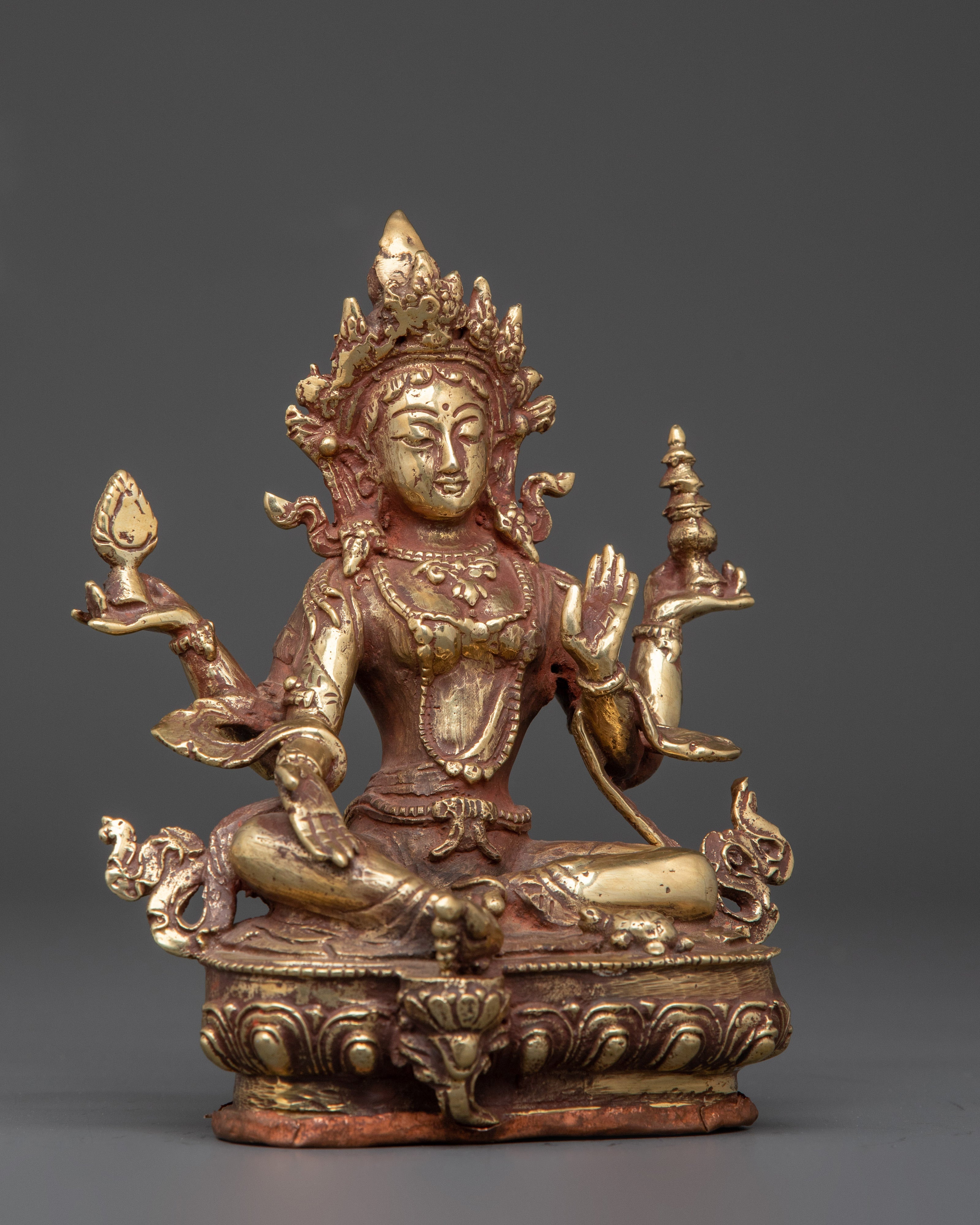 Handcrafted Brass Laxmi Devi Statue | Hindu Goddess of Prosperity