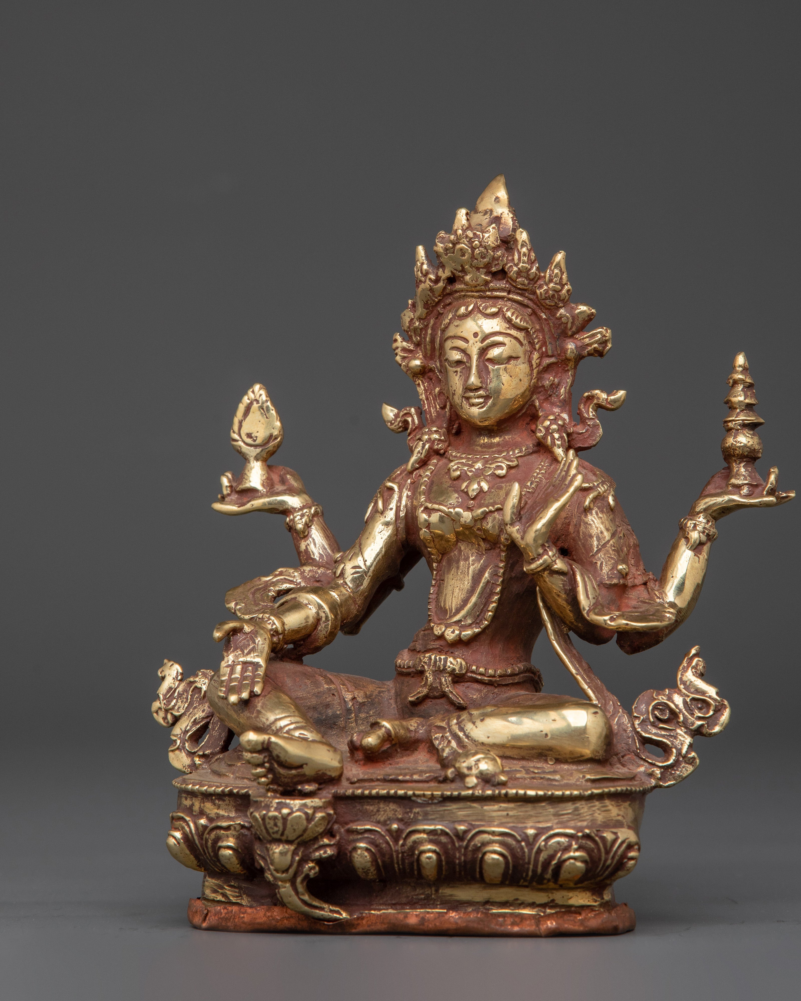 Handcrafted Brass Laxmi Devi Statue | Hindu Goddess of Prosperity