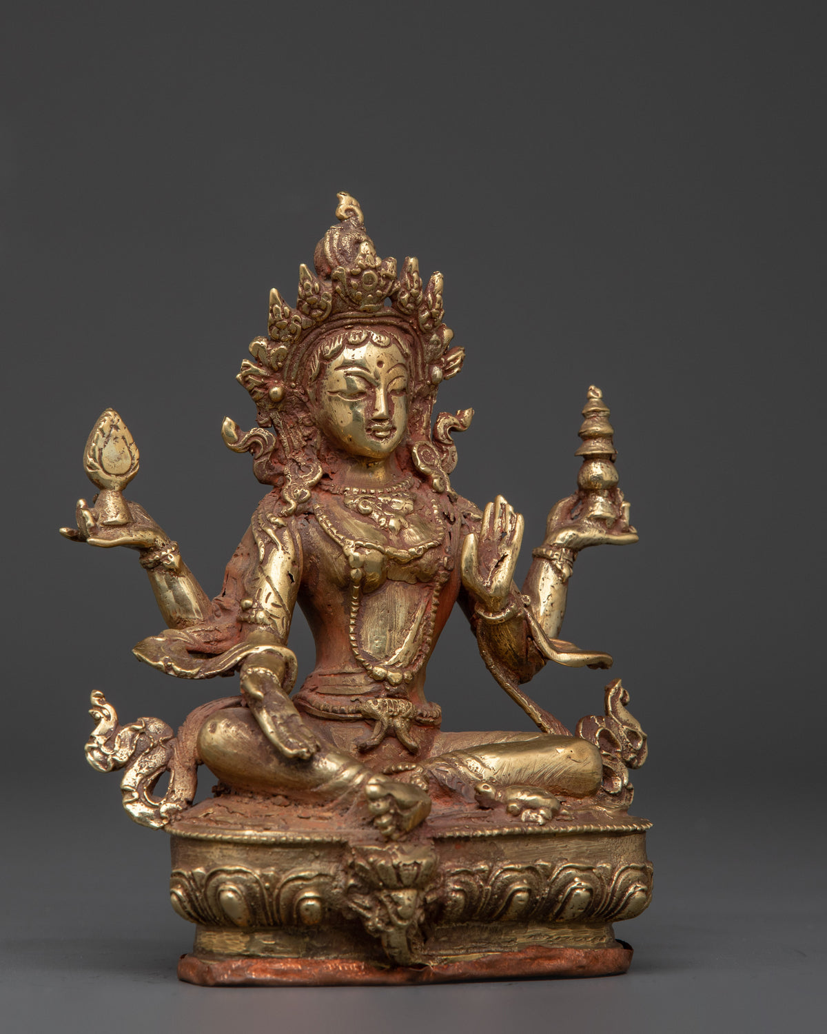 Handcrafted Laxmi Deity Figurine | Brass Hindu Goddess Statue for Prosperity