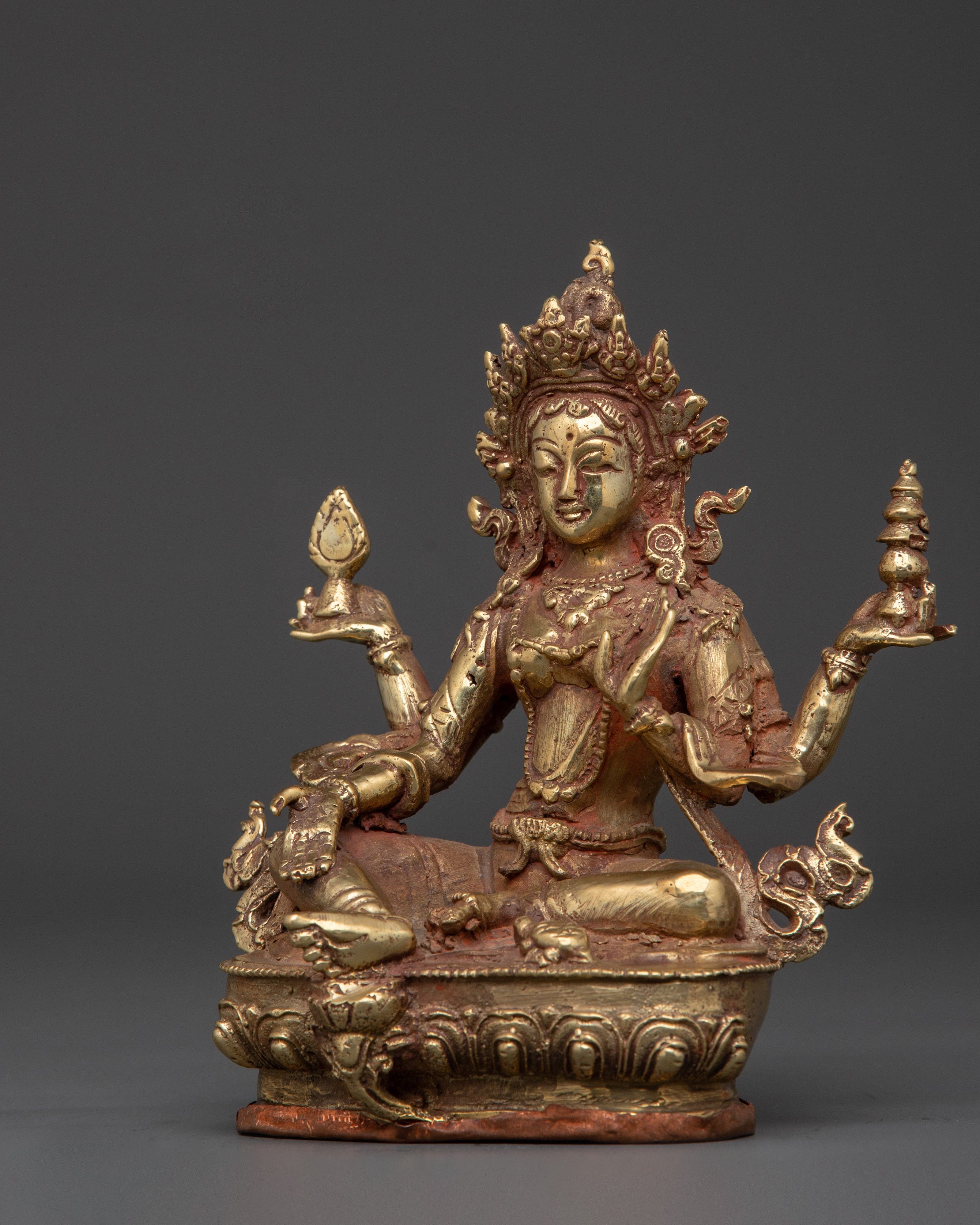 Handcrafted Laxmi Deity Figurine | Brass Hindu Goddess Statue for Prosperity