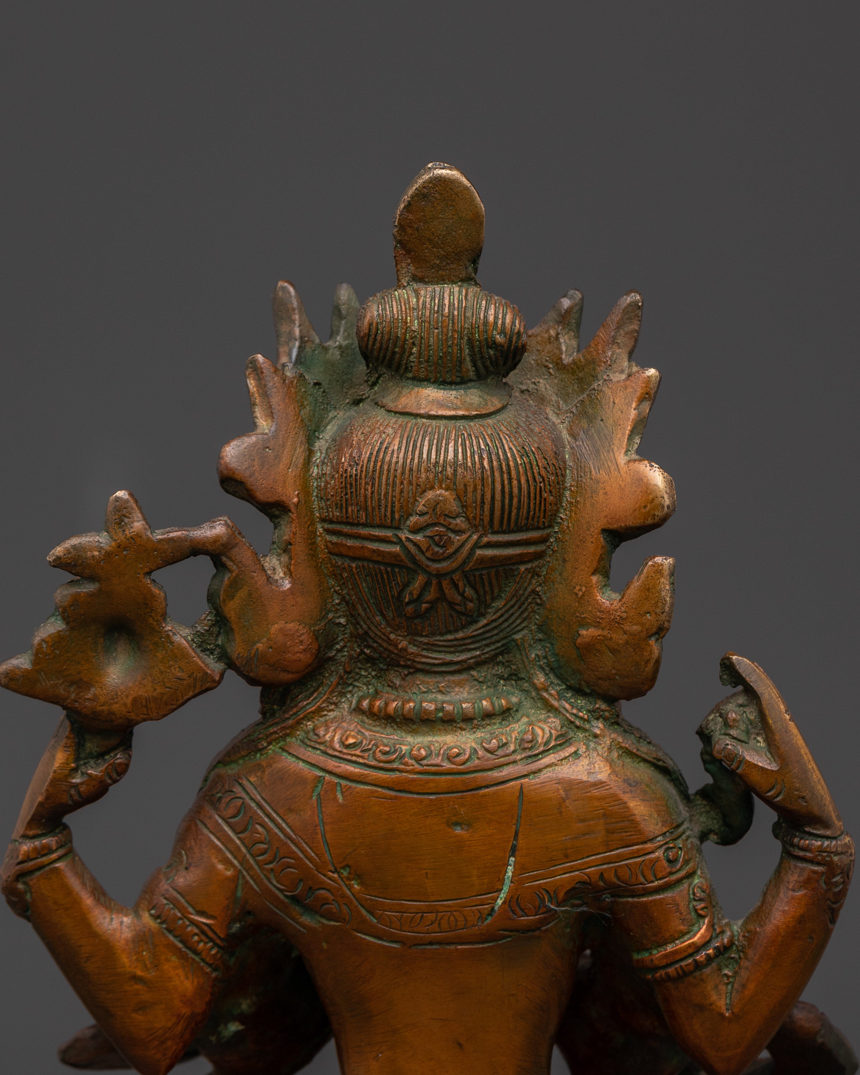 Chenrezig Handmade Statue | Brass & Oxidized Copper