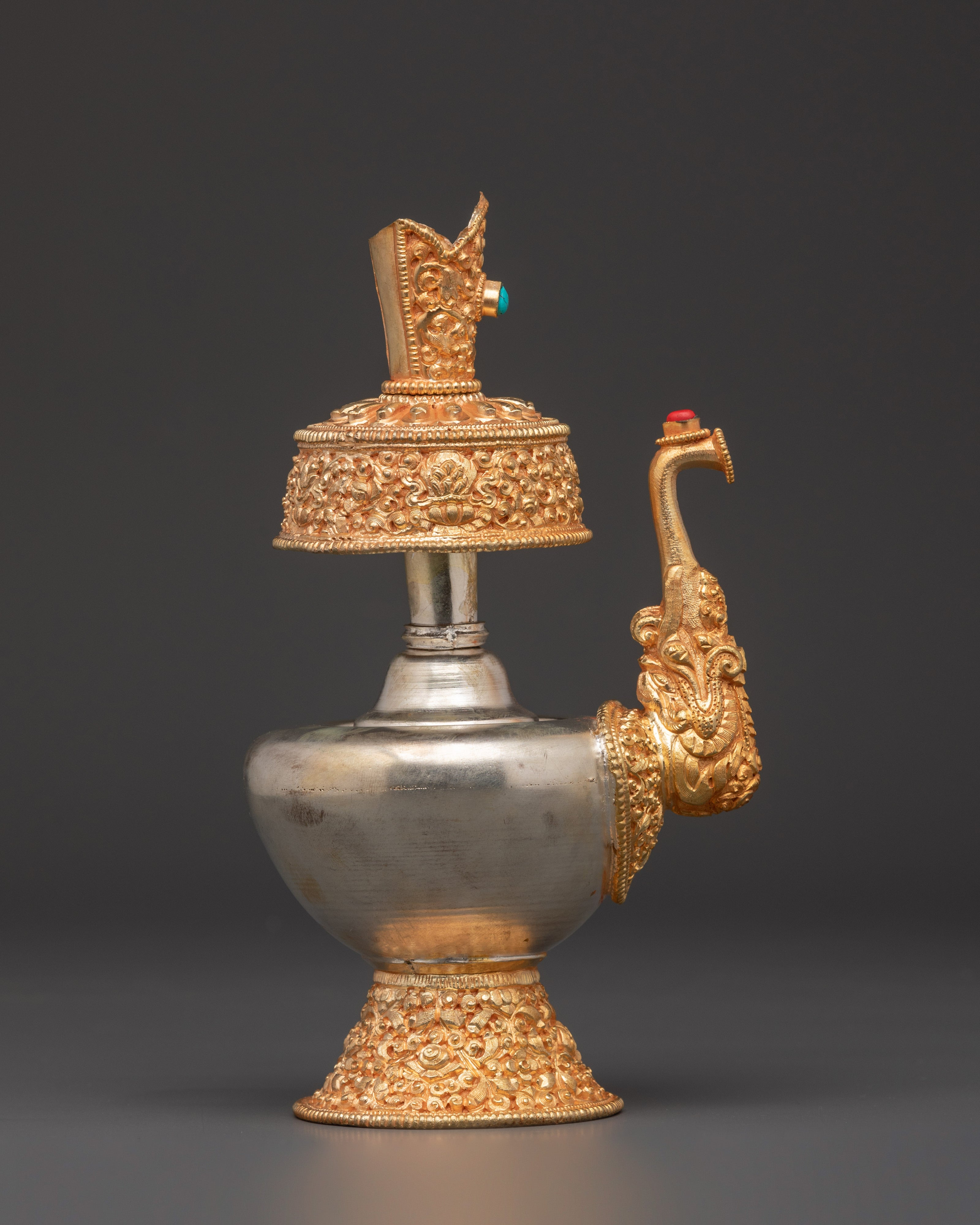 Spiritual Bhumba Ritual Pot | Gold & Silver Plating for Sacred Ceremonies