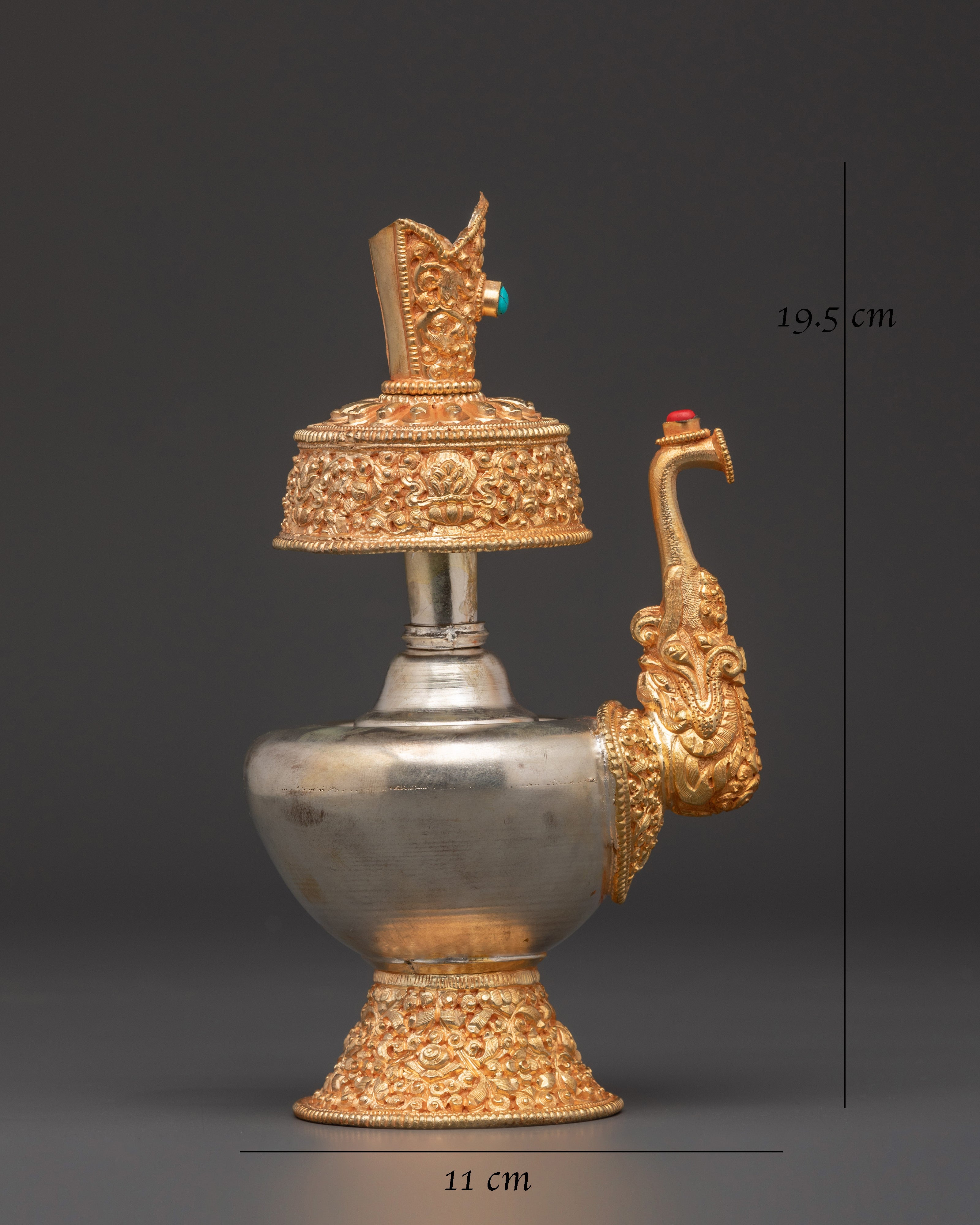 Spiritual Bhumba Ritual Pot | Gold & Silver Plating for Sacred Ceremonies