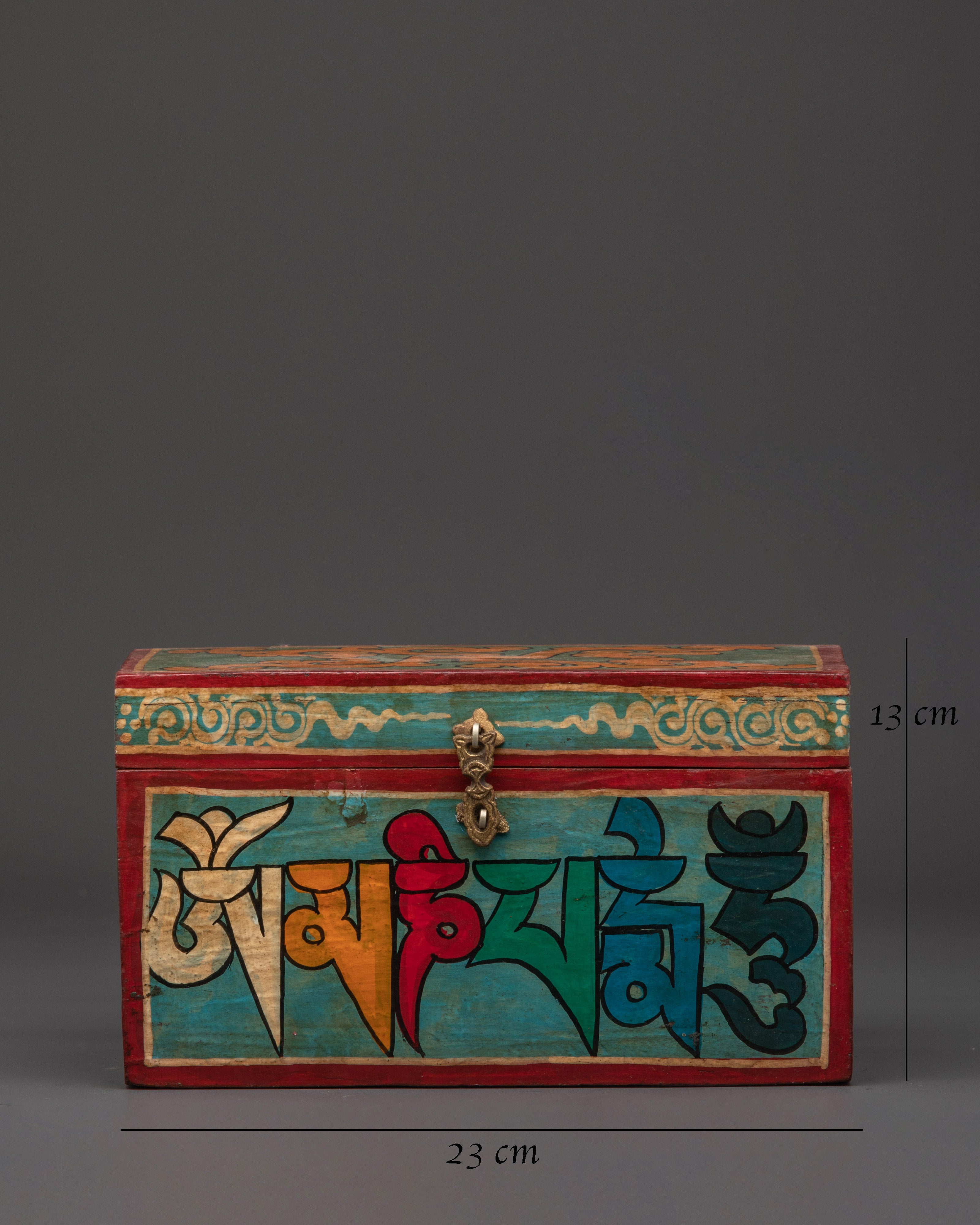 Handcrafted Tibetan Wooden Box | Ethnic Decorative Storage for Spiritual Rituals and Keepsakes
