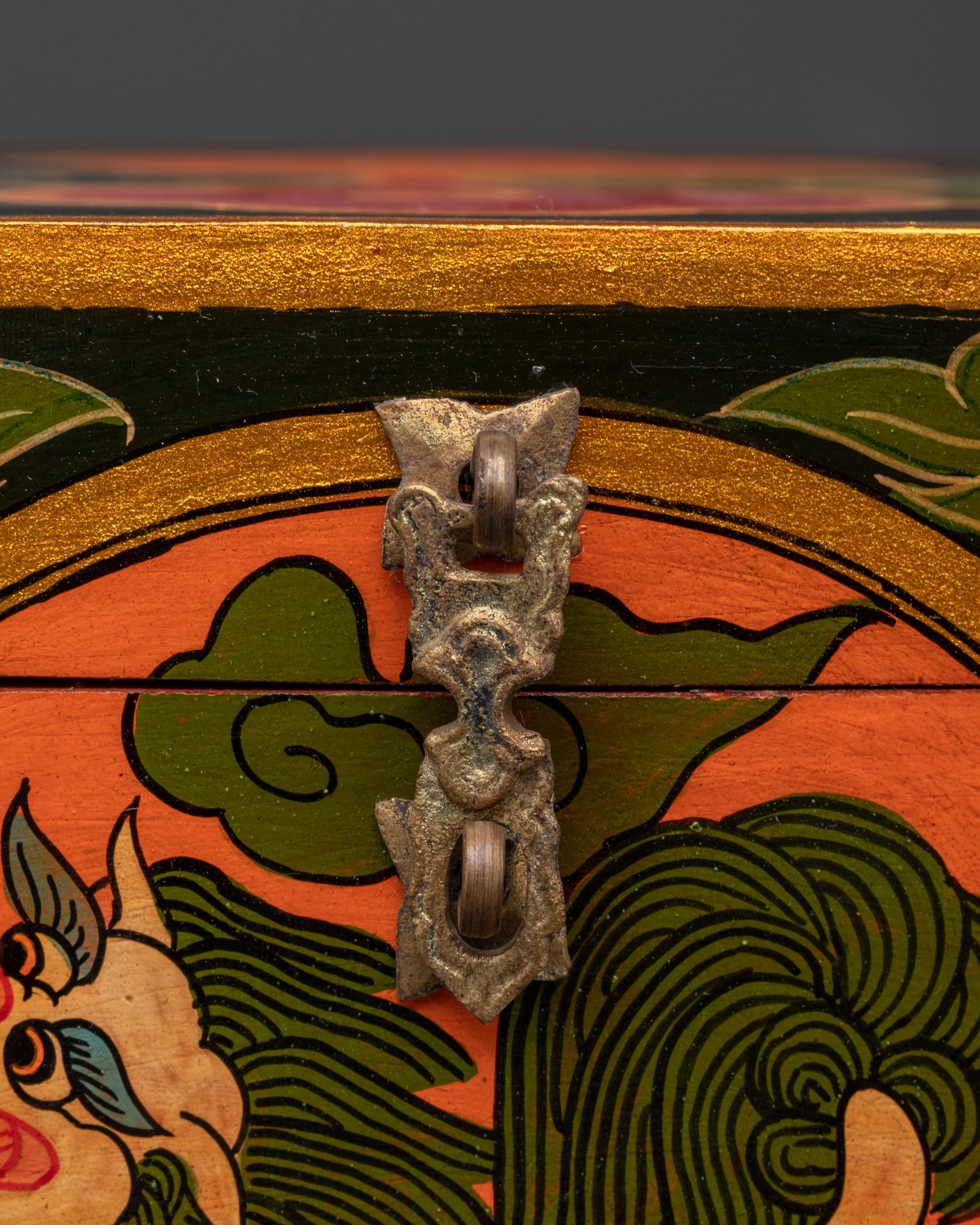 Tibetan Hand-Painted Box | Ethnic Wooden Storage for Rituals, Keepsakes & Spiritual Home Décor