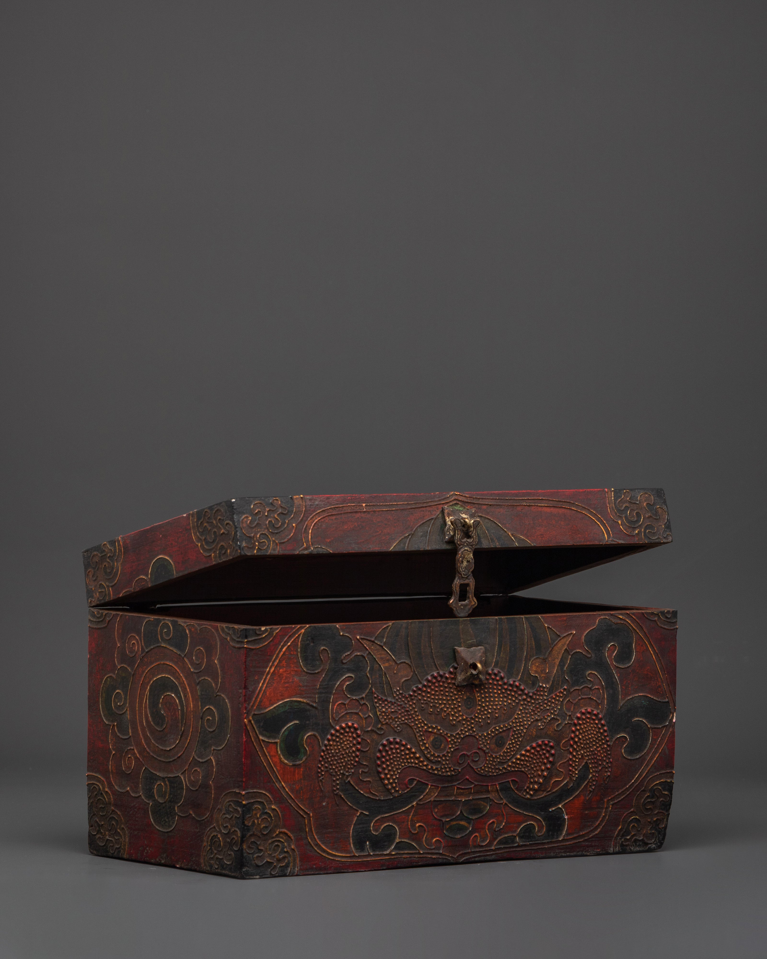 Tibetan Hand-Painted Sacred Object Box | Wooden Box for Rituals & Spiritual Keepsakes