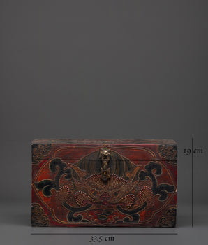 Tibetan Hand-Painted Sacred Object Box | Wooden Box for Rituals & Spiritual Keepsakes
