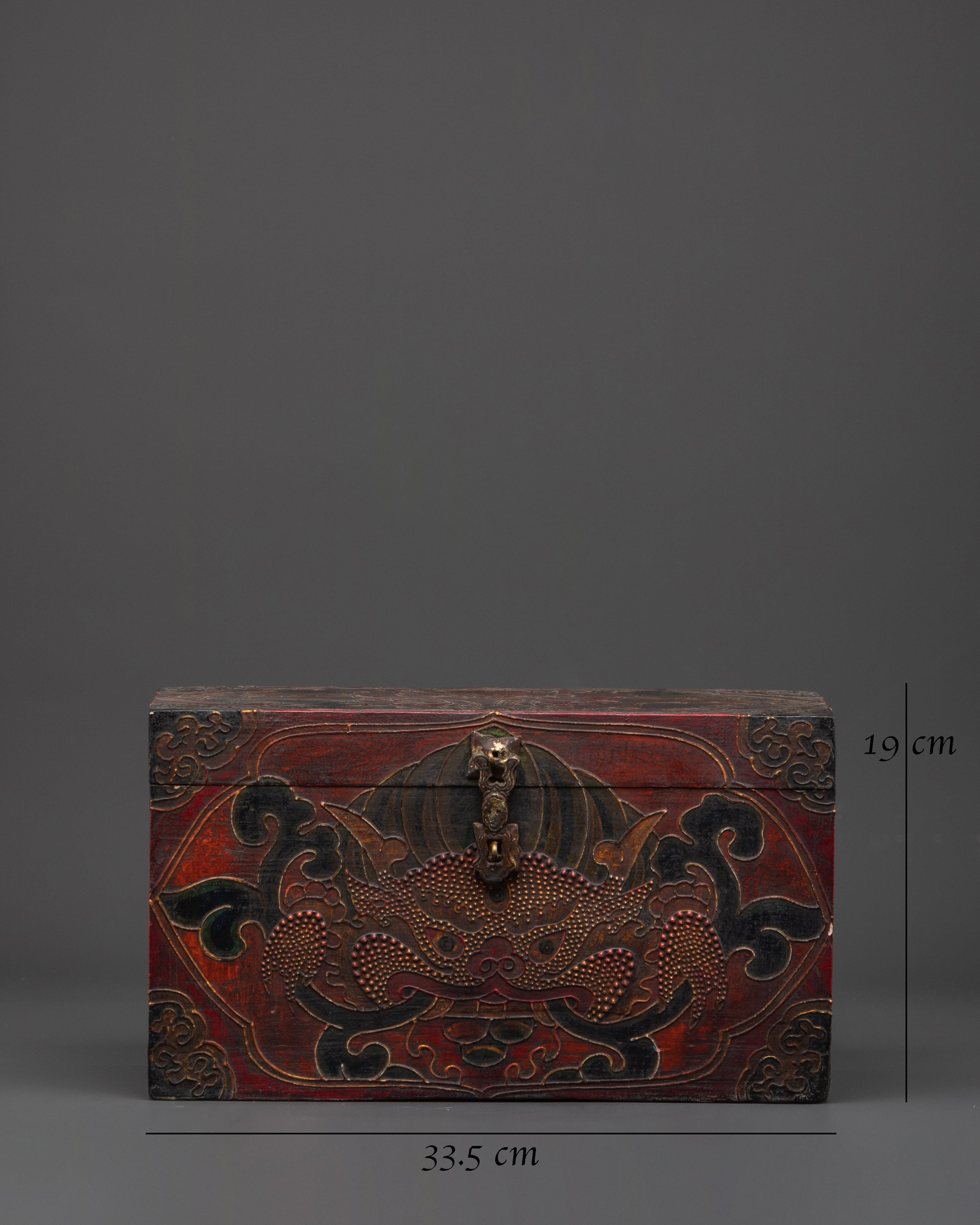 Tibetan Hand-Painted Sacred Object Box | Wooden Box for Rituals & Spiritual Keepsakes