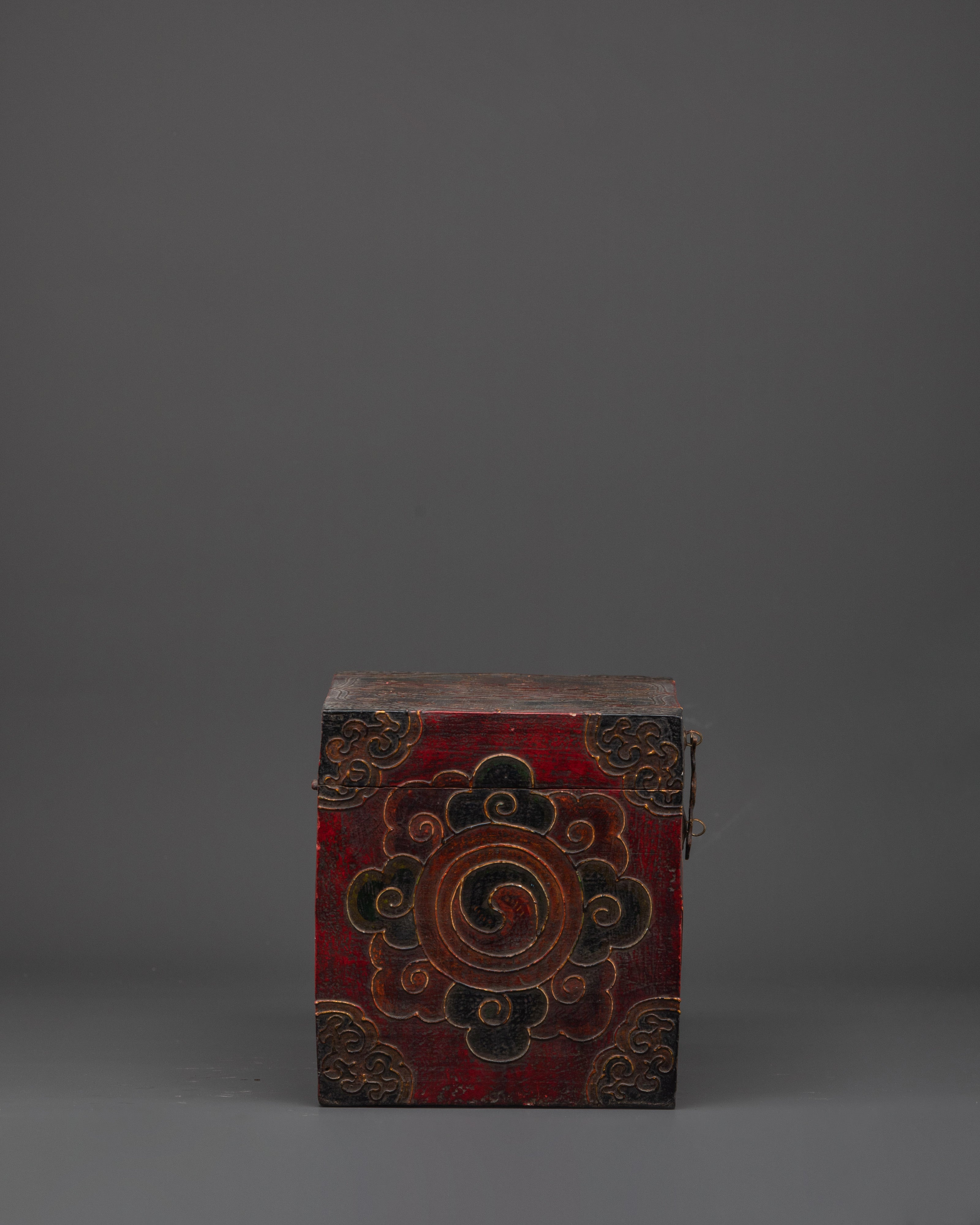Tibetan Hand-Painted Sacred Object Box | Wooden Box for Rituals & Spiritual Keepsakes