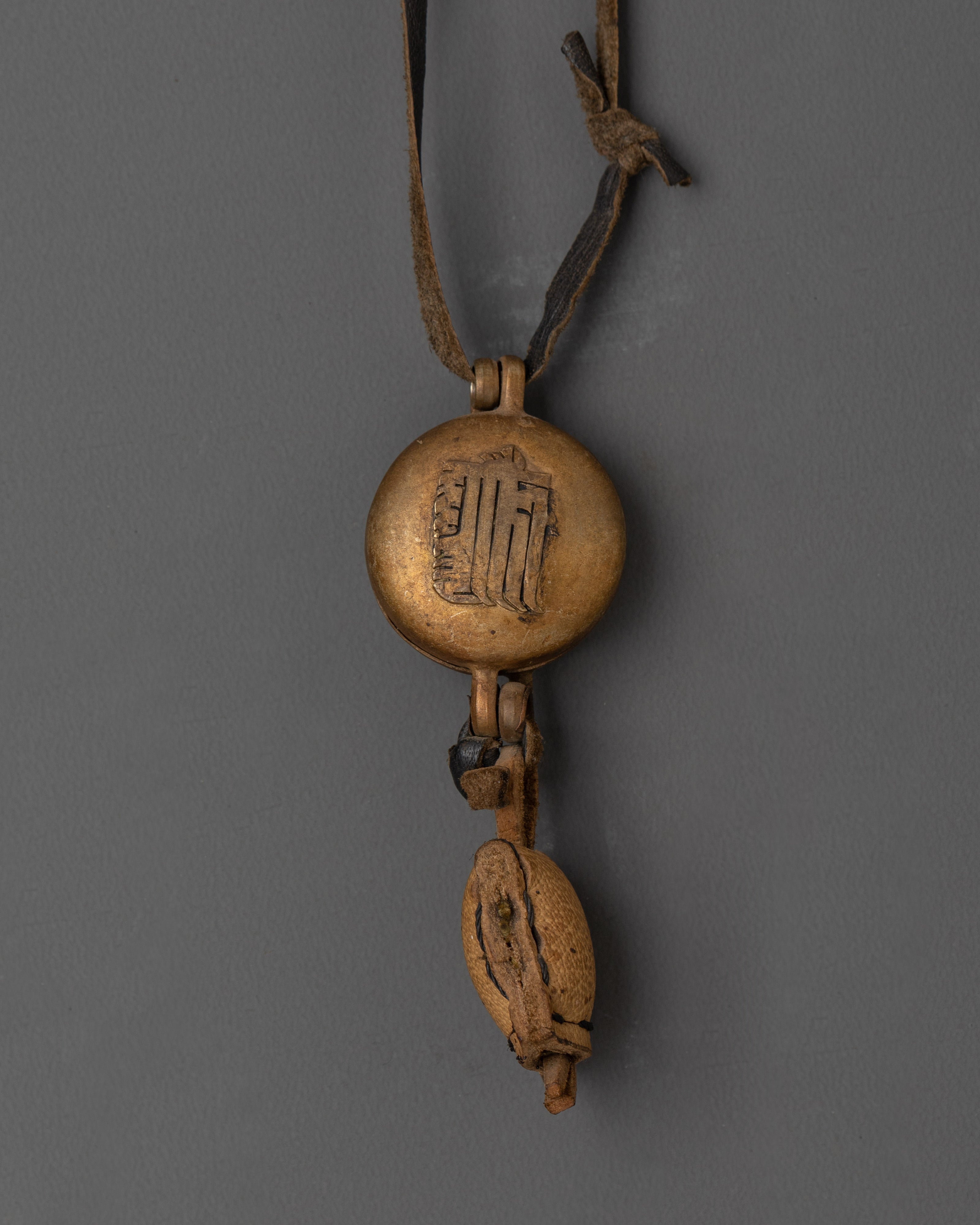 Tibetan Prayer Locket Amulet | Brass Spiritual Pendant for Mantra Storage