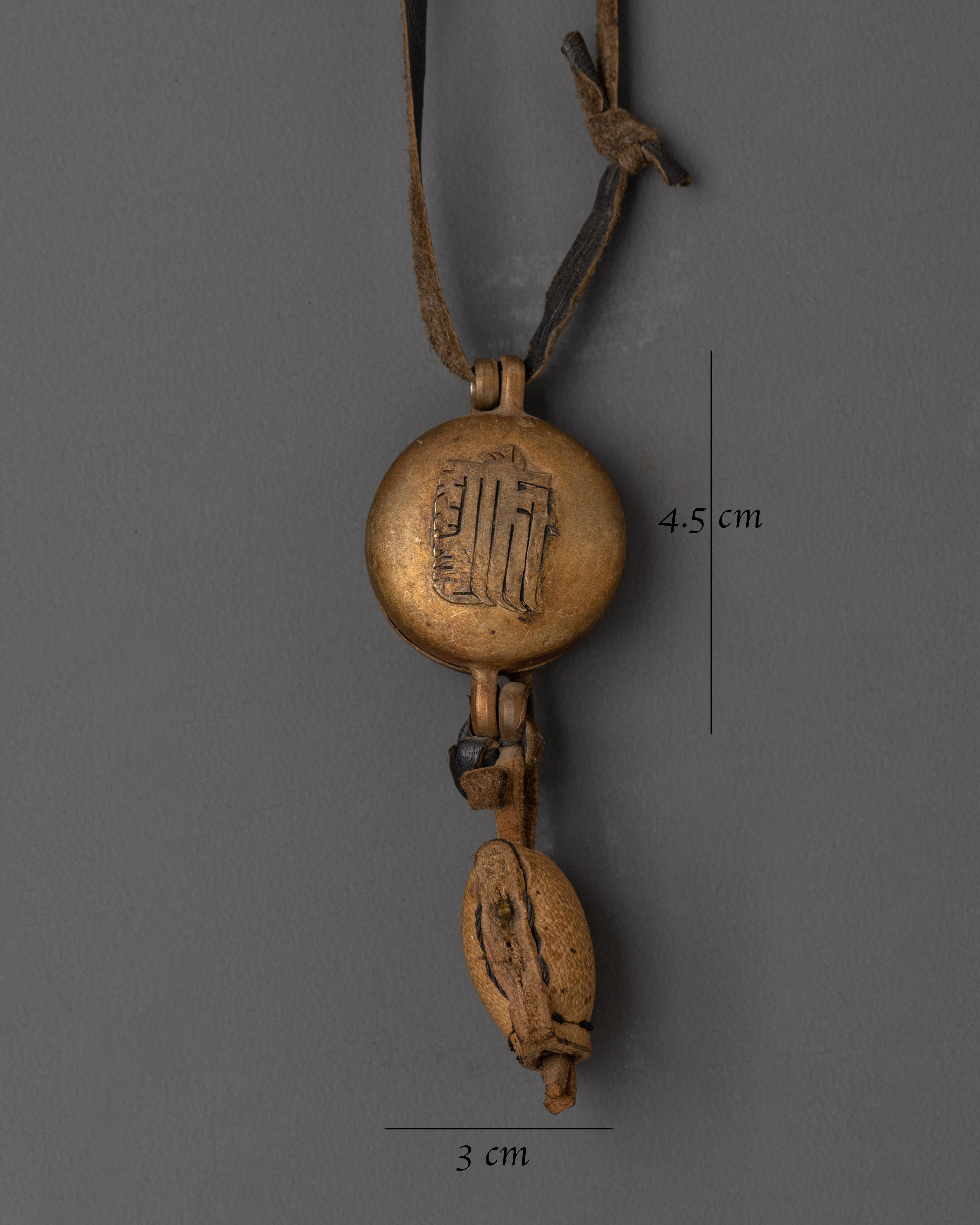 Tibetan Prayer Locket Amulet | Brass Spiritual Pendant for Mantra Storage