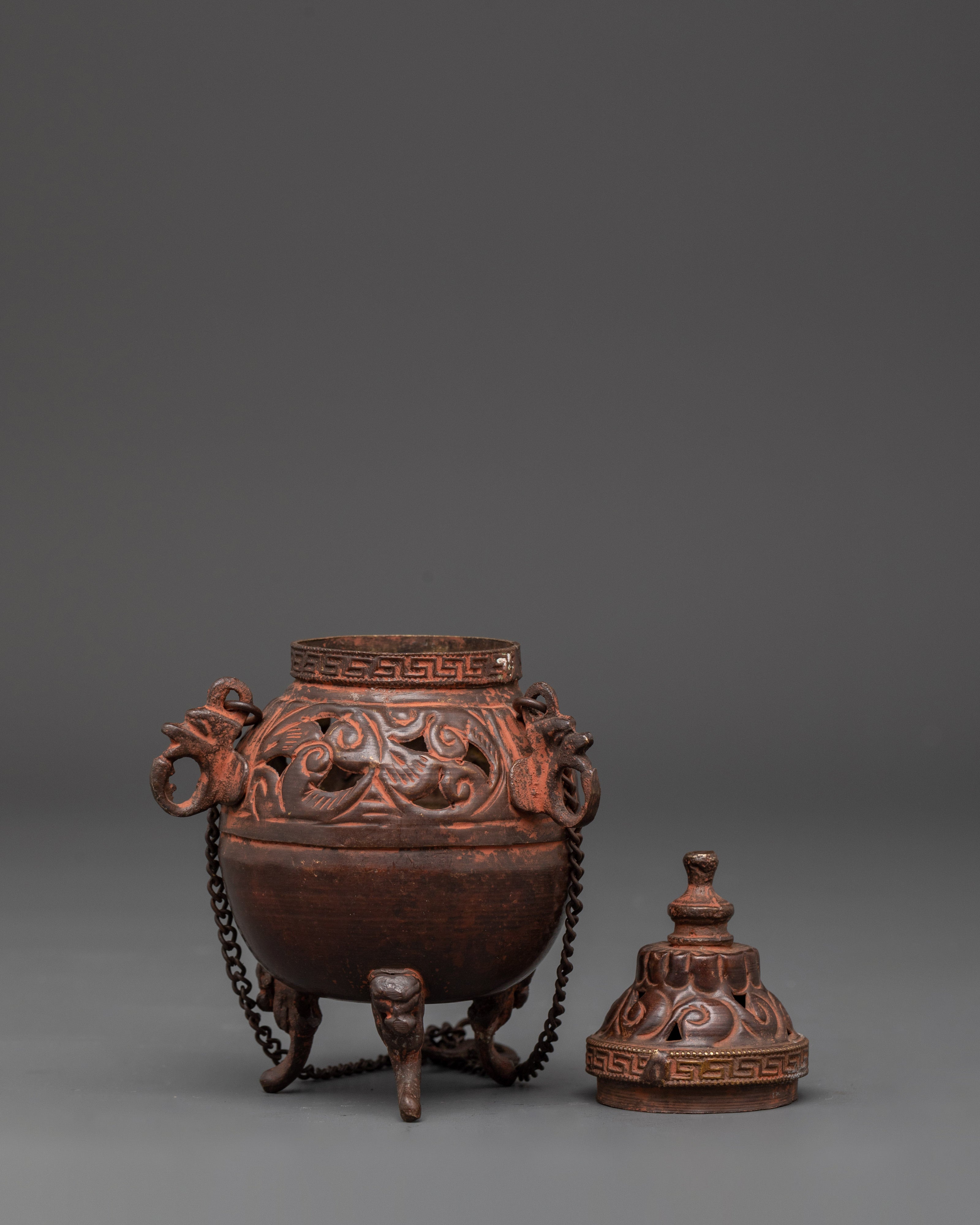 Himalayan Decorative Incense Burner | Handcrafted Oxidized Copper Censer