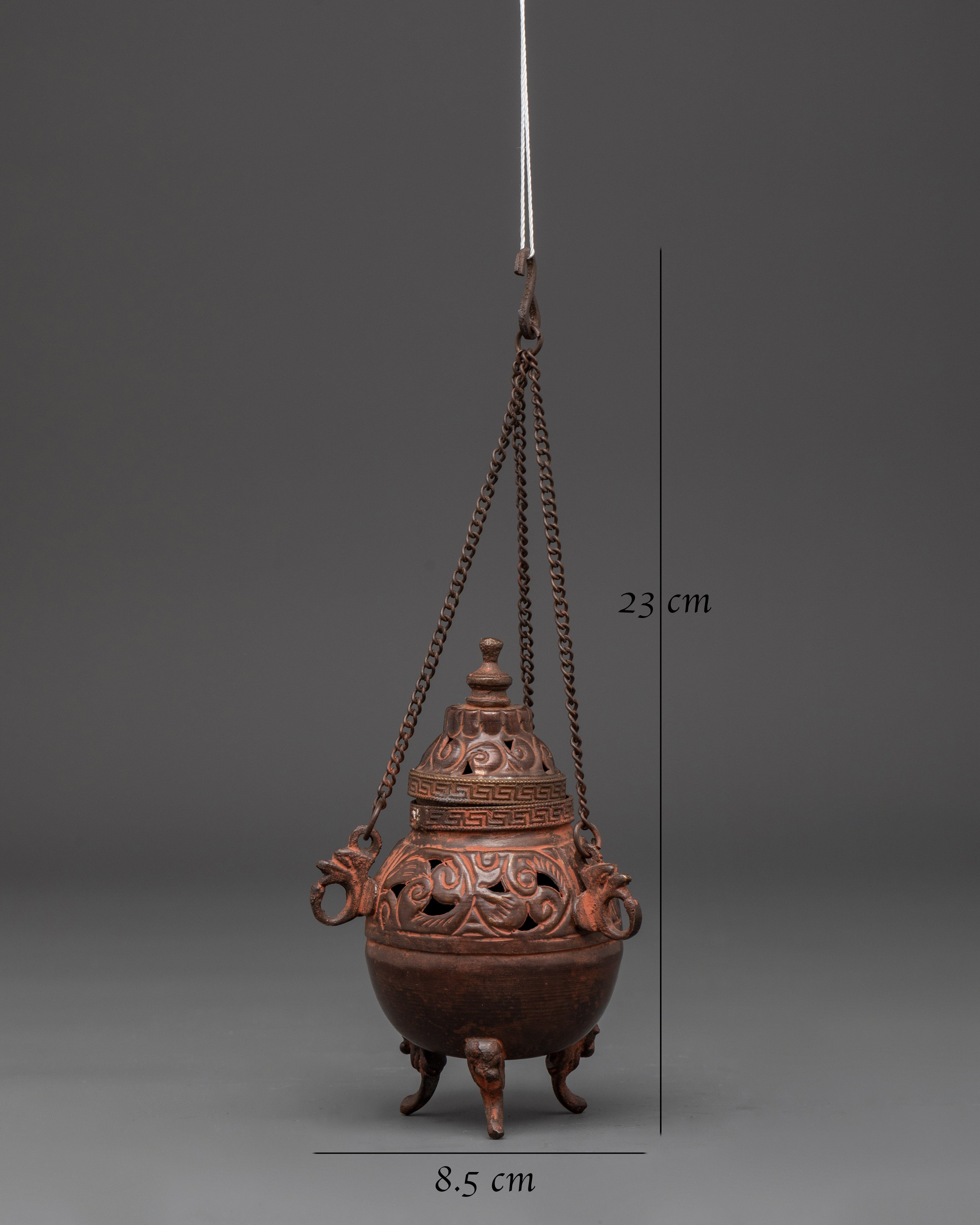 Himalayan Decorative Incense Burner | Handcrafted Oxidized Copper Censer