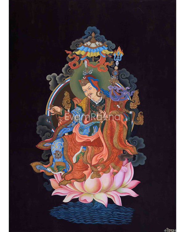 Traditional Giclee Print For Guru Rinpoche Puja | High Quality Giclee Print Of Lotus Born Master For Rituals