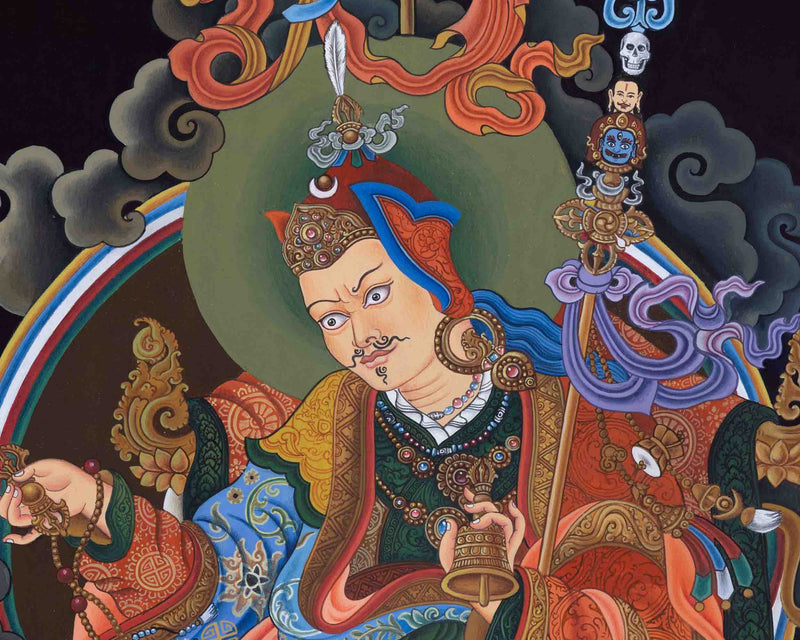 Traditional Giclee Print For Guru Rinpoche Puja | High Quality Giclee Print Of Lotus Born Master For Rituals