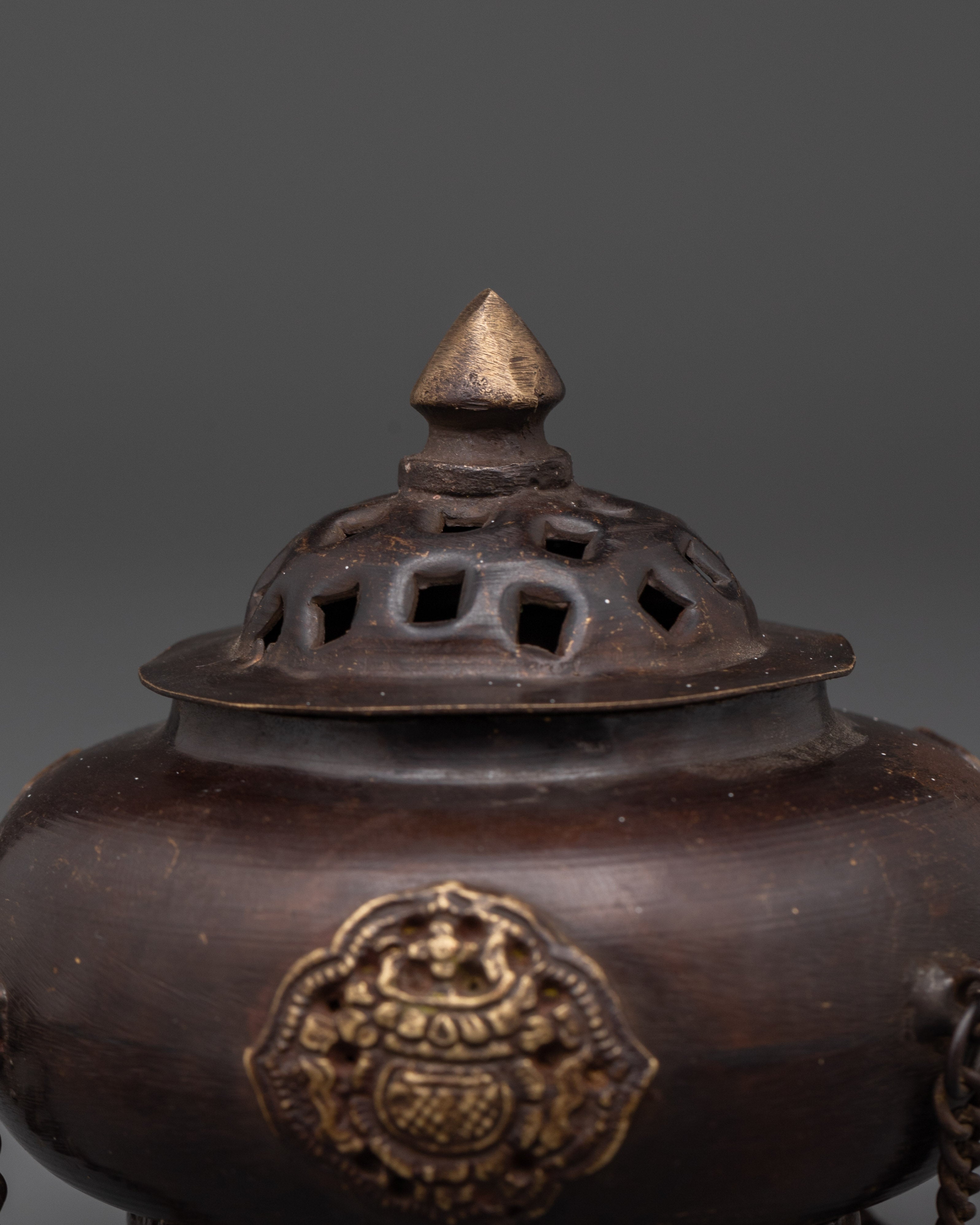 Ceremonial Altar Incense Burner | Handcrafted Oxidized Copper Censer