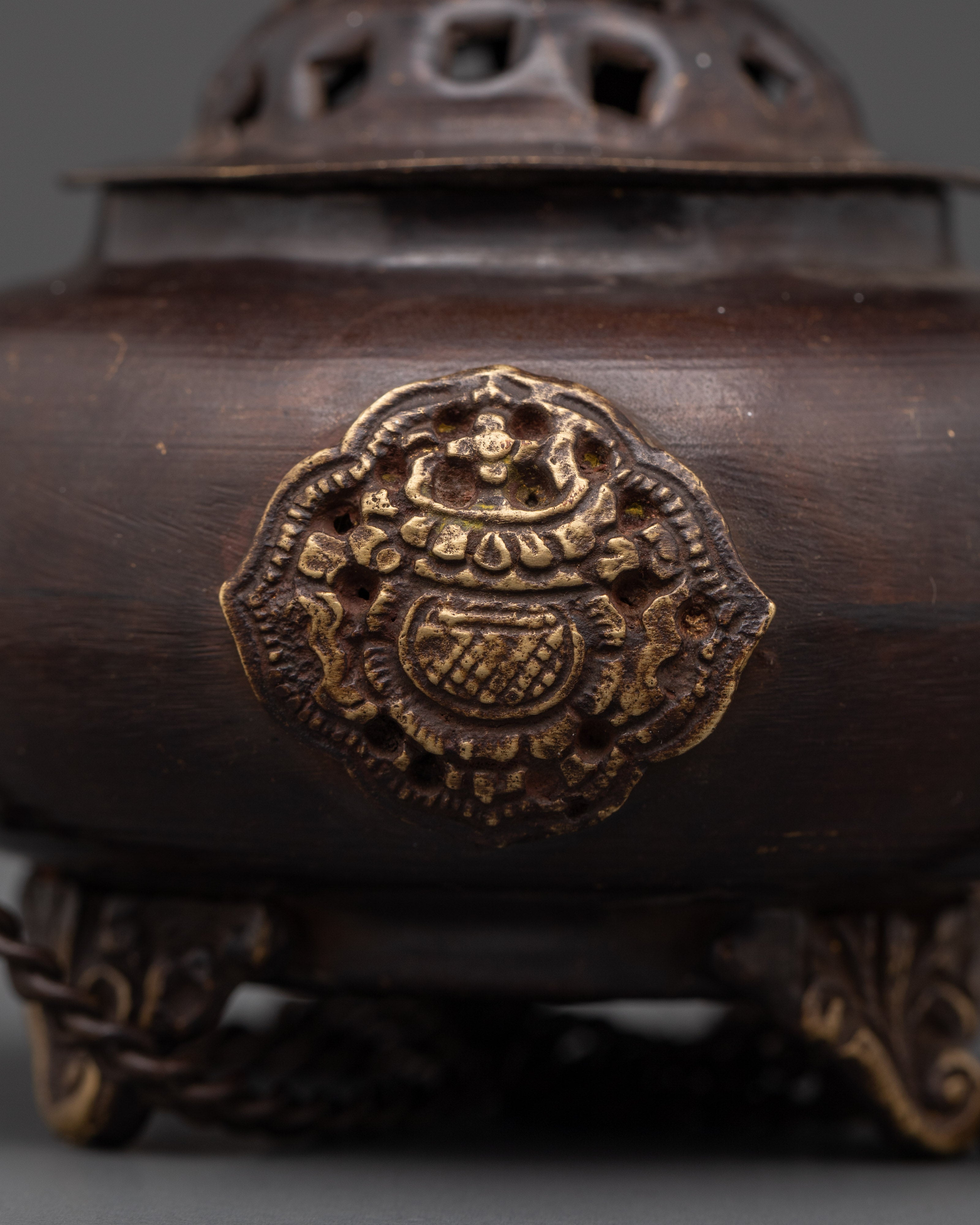 Ceremonial Altar Incense Burner | Handcrafted Oxidized Copper Censer