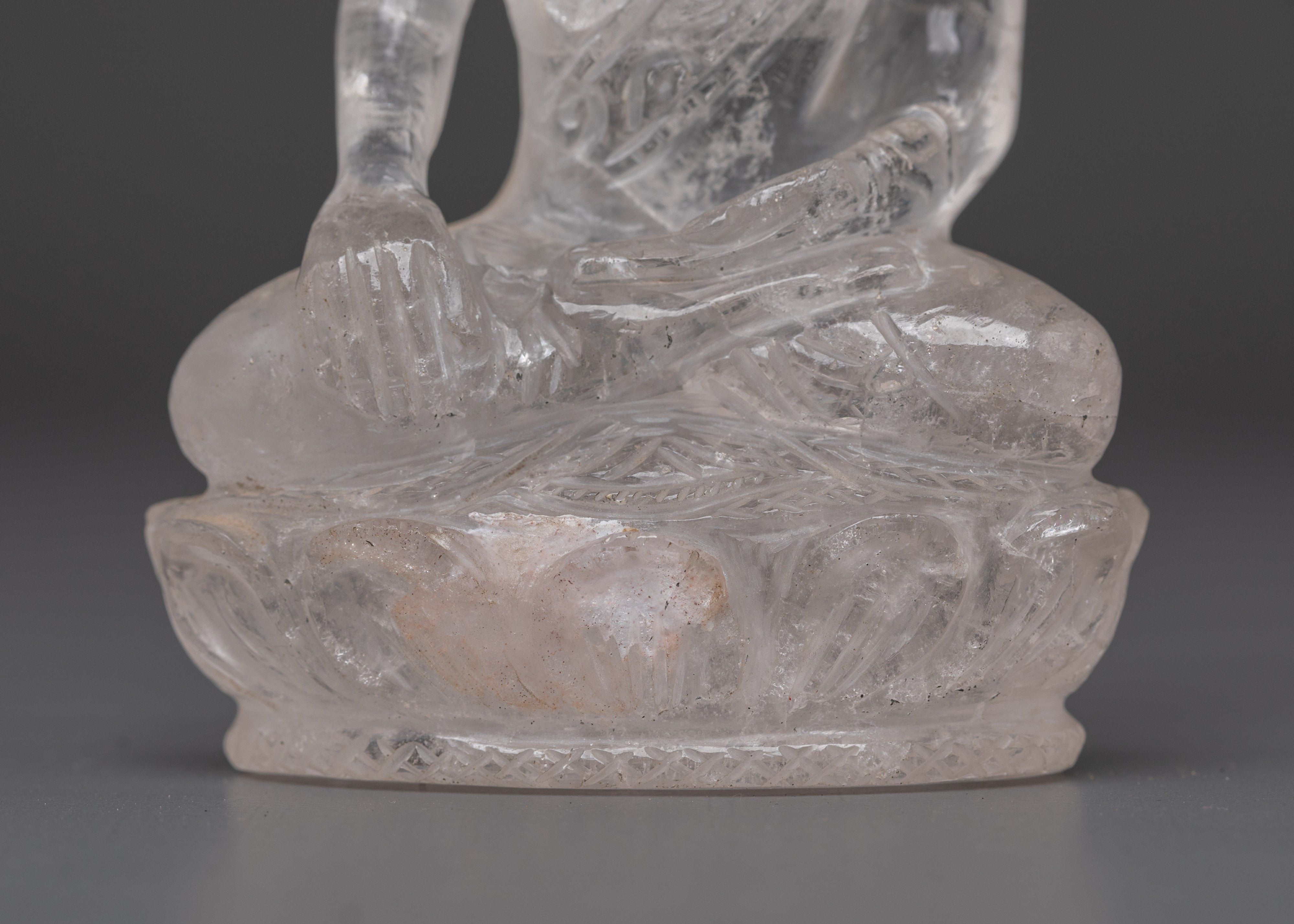 Clear Crystal Shakyamuni Buddha Statue | Handcrafted Spiritual Meditation Sculpture