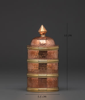 Handcrafted Ceremonial Rice Pot | Copper Body with White Metal Accents