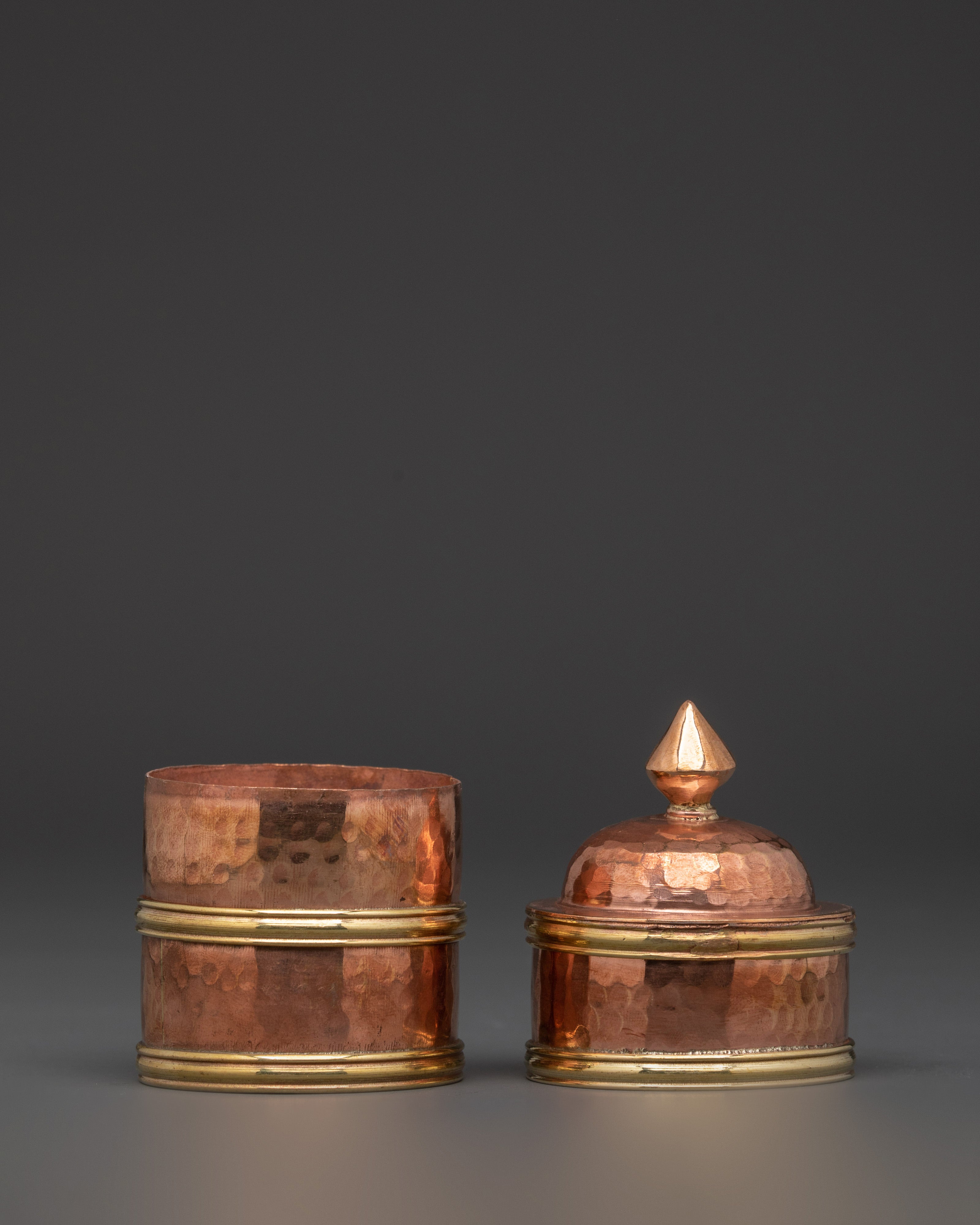 Handcrafted Ceremonial Rice Pot | Copper Body with White Metal Accents