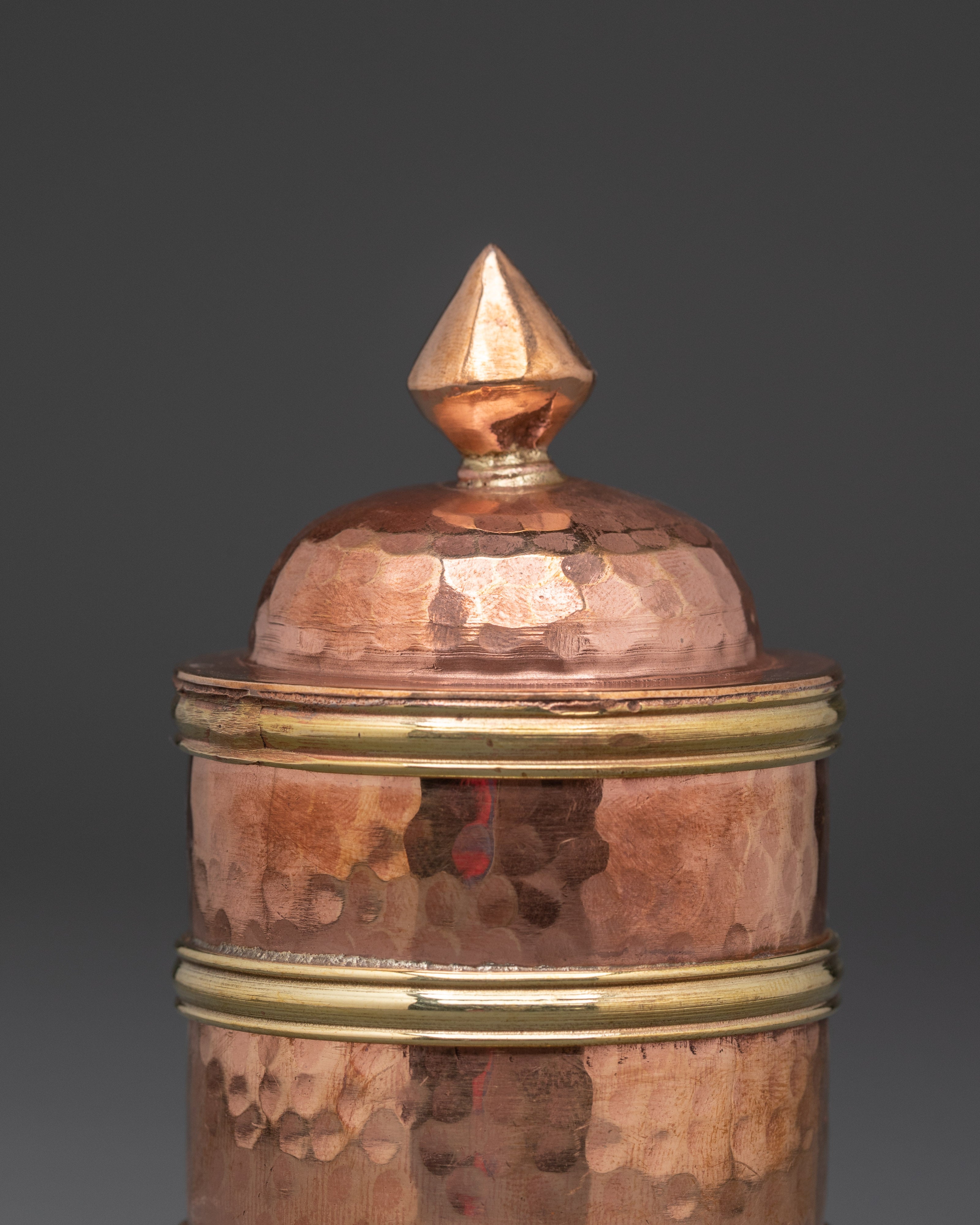 Handcrafted Ceremonial Rice Pot | Copper Body with White Metal Accents