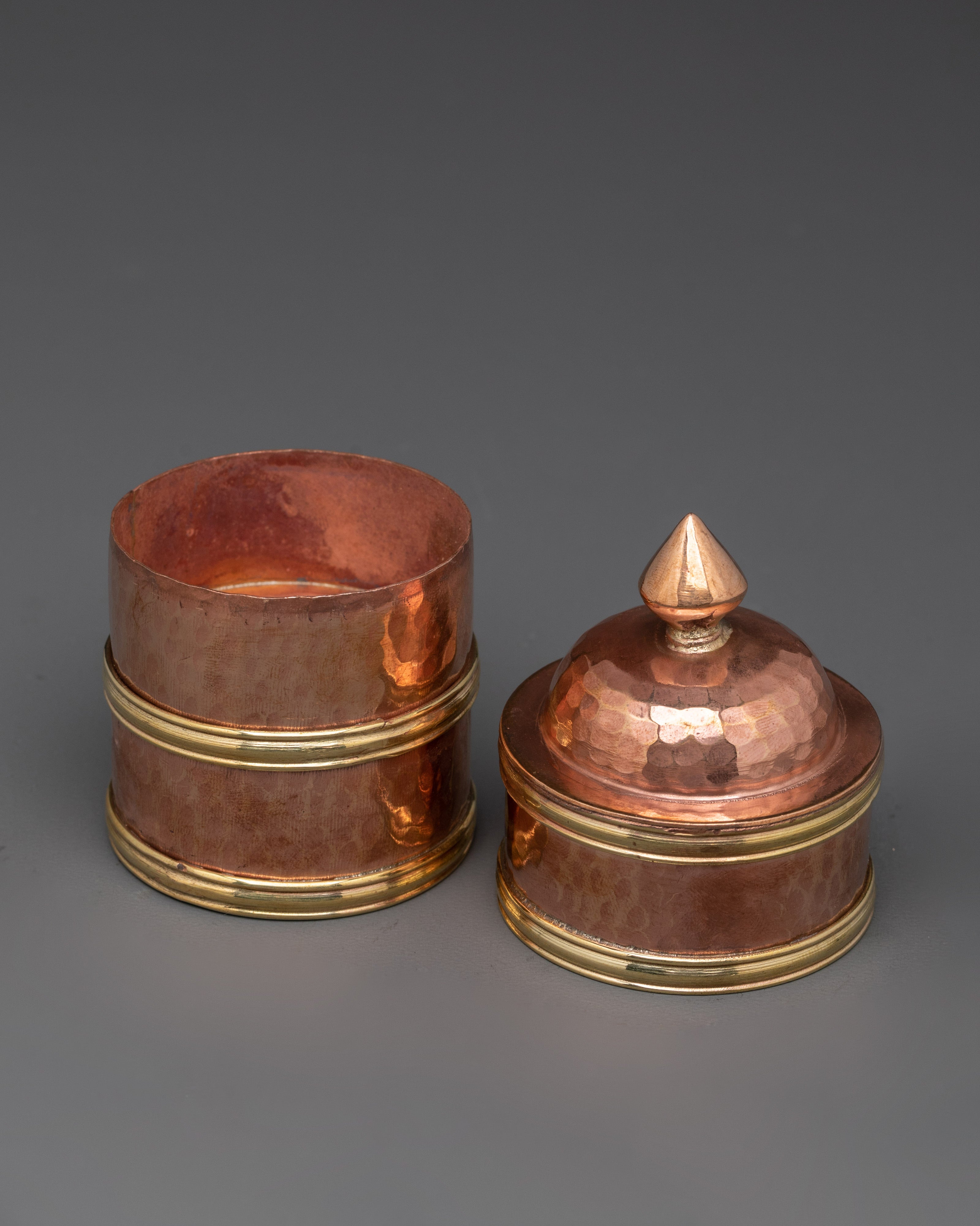 Handcrafted Ceremonial Rice Pot | Copper Body with White Metal Accents