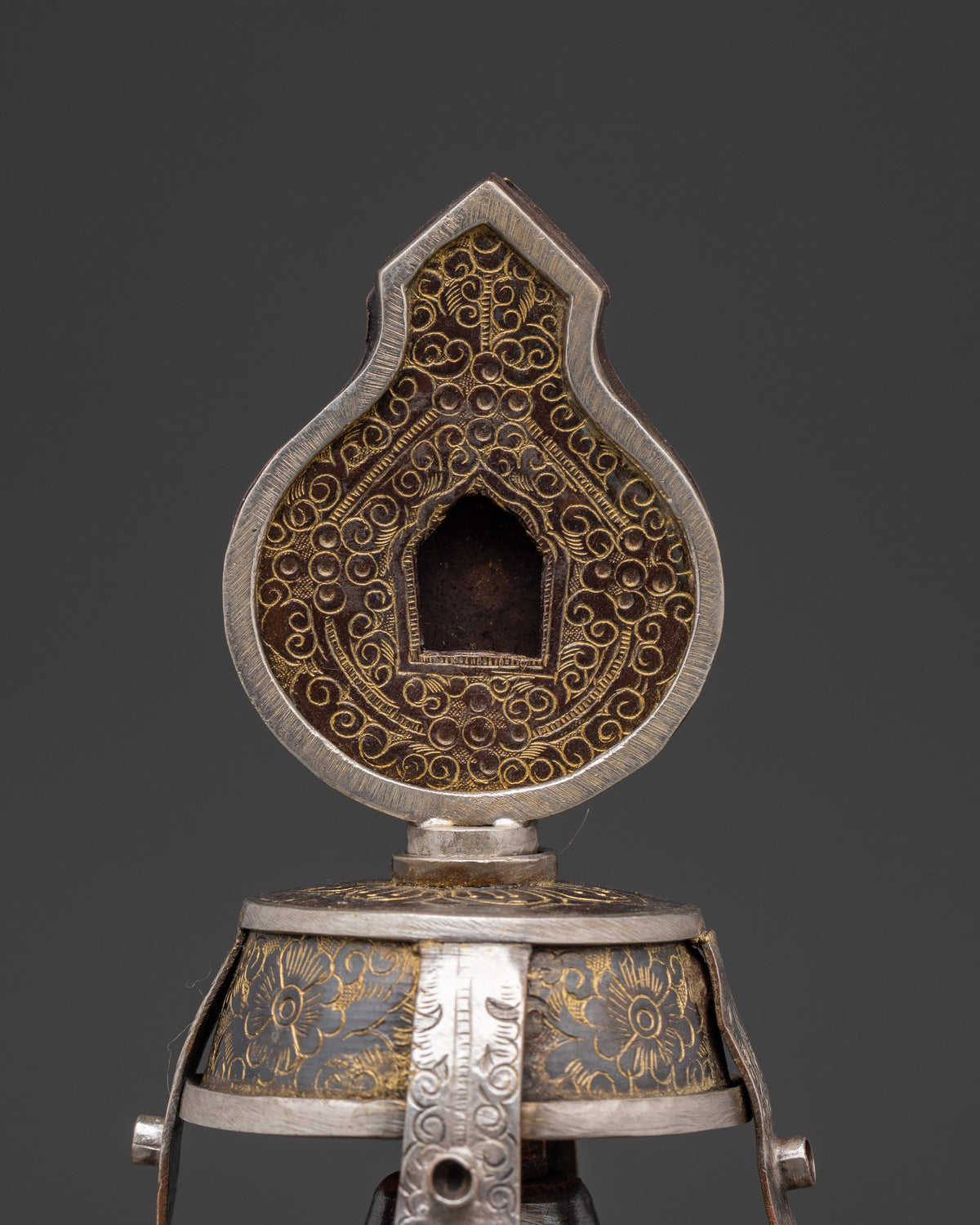 Tibetan Life Vase | Handcrafted Oxidized Copper & Silver Plated