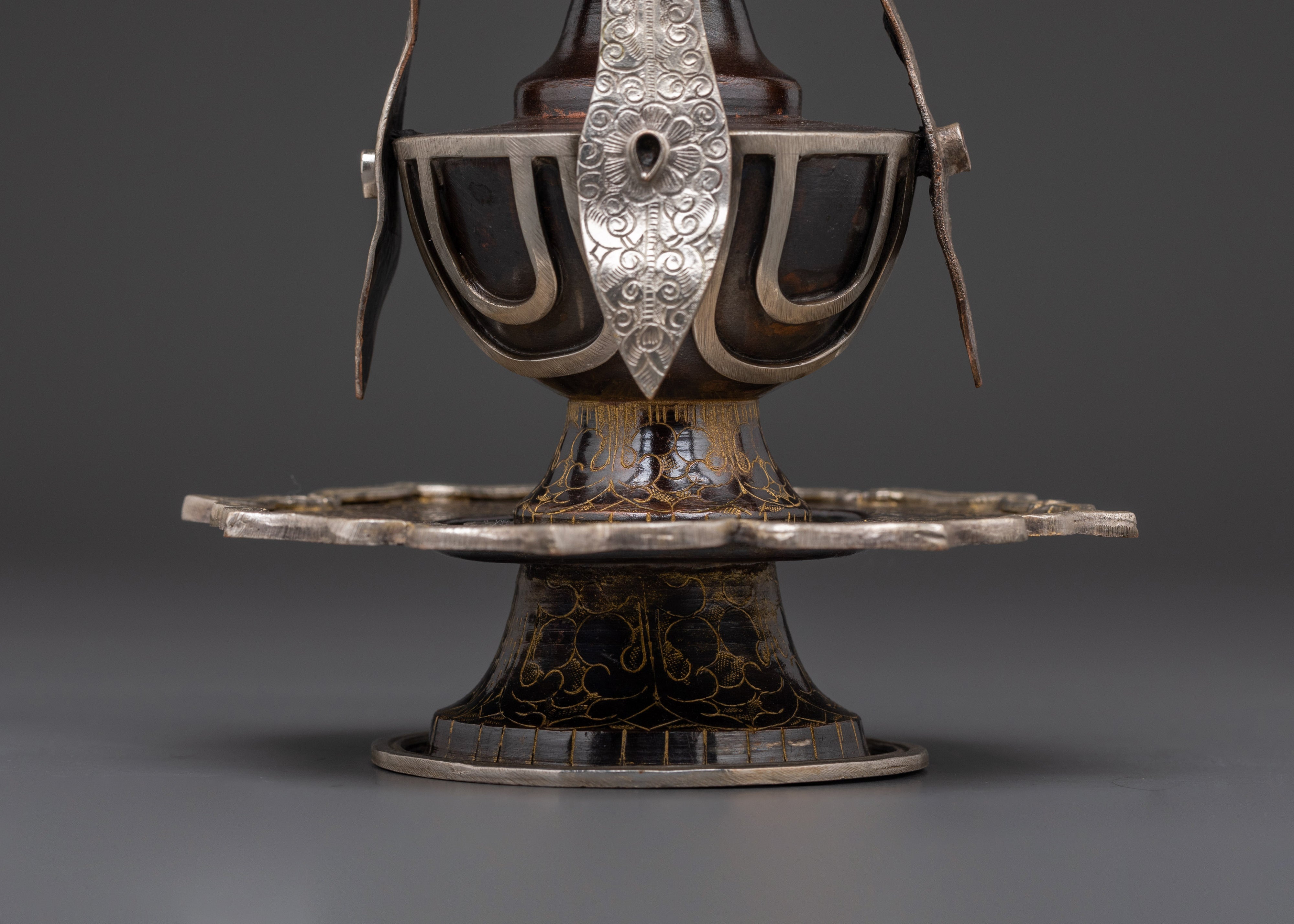 Tibetan Life Vase | Handcrafted Oxidized Copper & Silver Plated