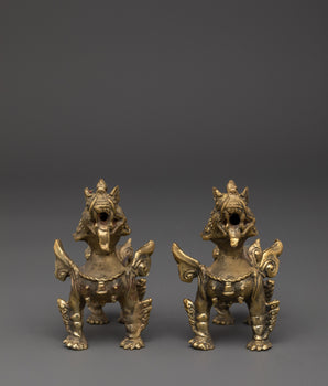 Handcrafted Brass Lion Set | Symbol of Strength and Protection