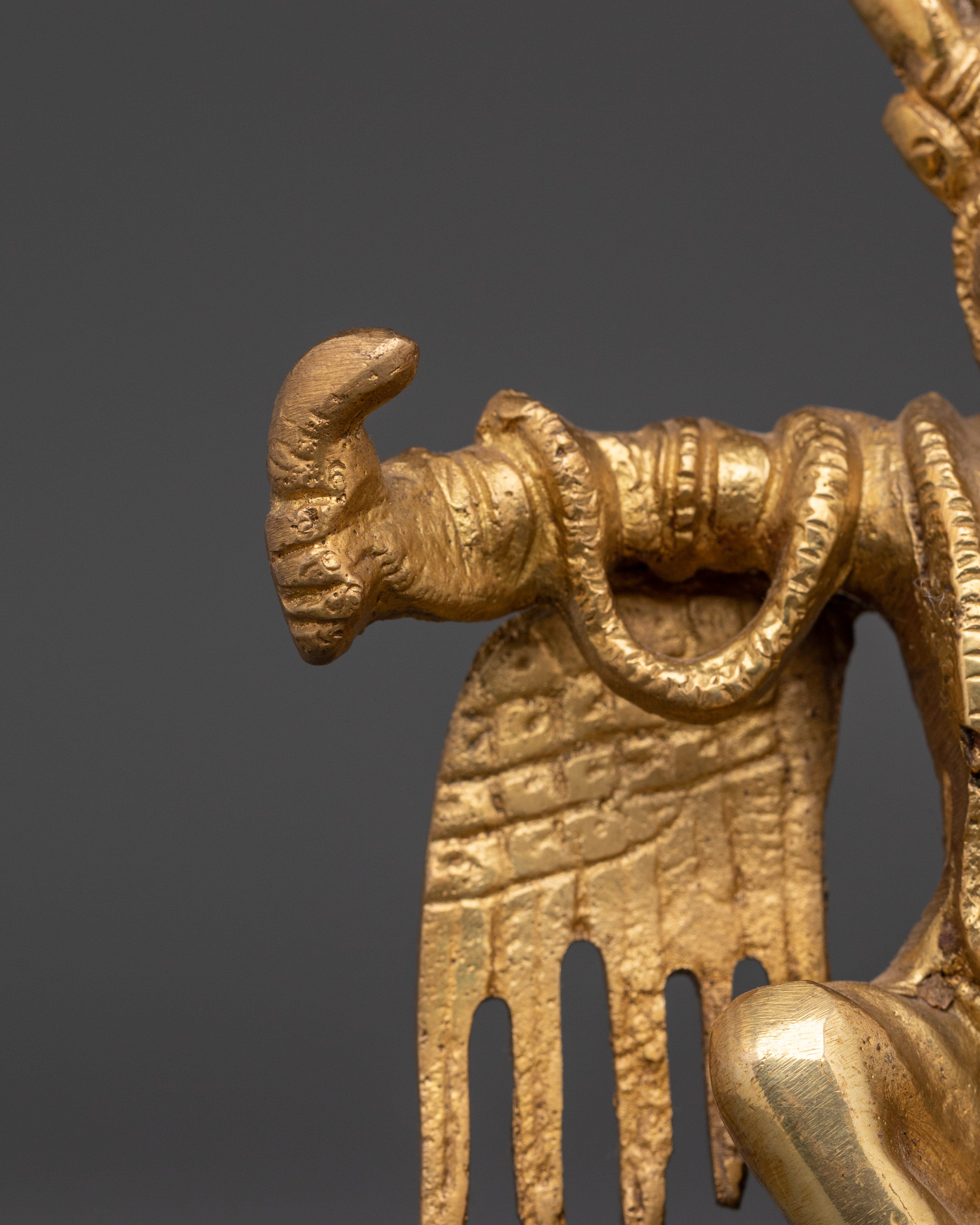 Handcrafted Tibetan Garuda Protector | Brass Buddhist Statue