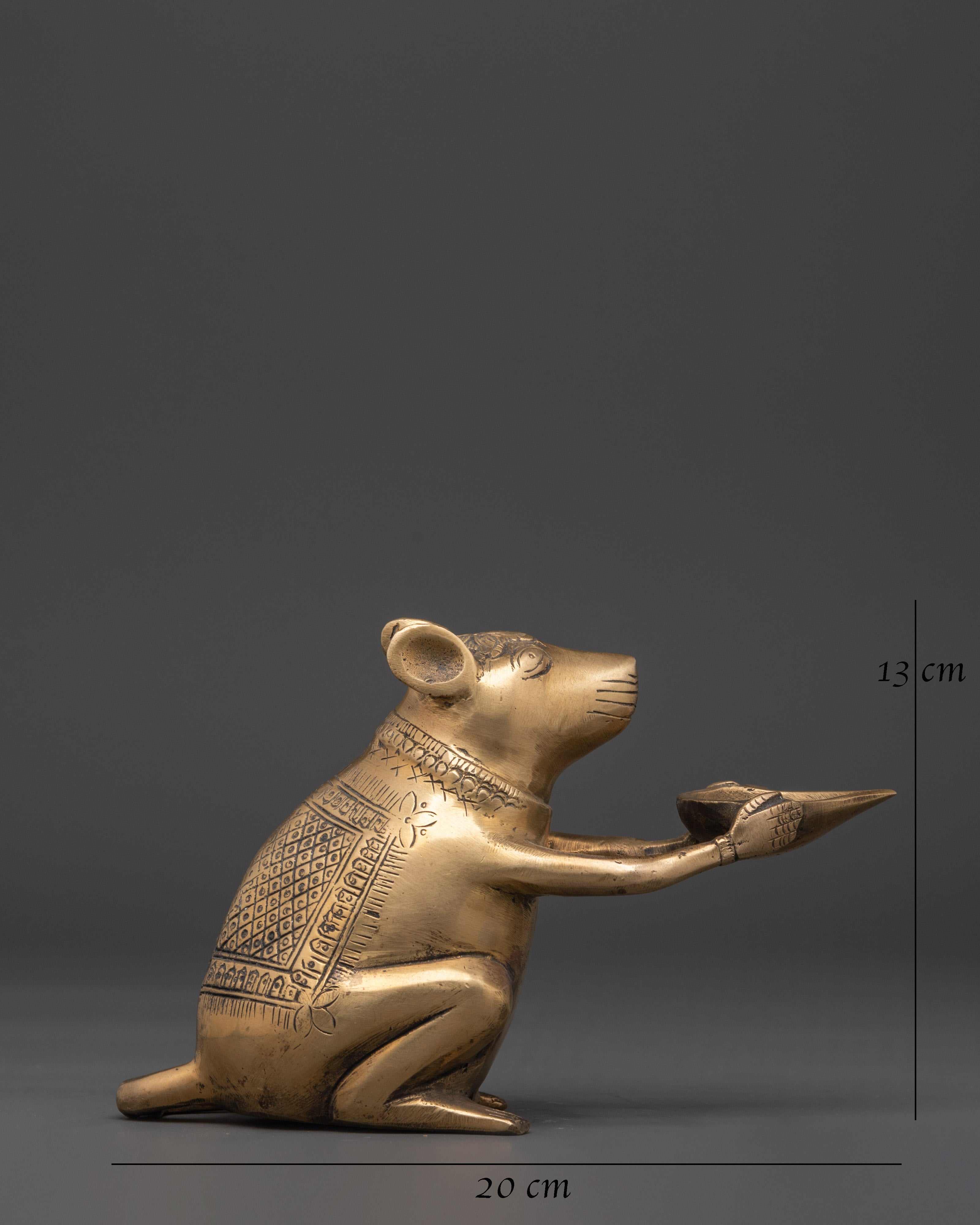 Spiritual Mouse Figurine | Handcrafted Brass Mouse Sculpture